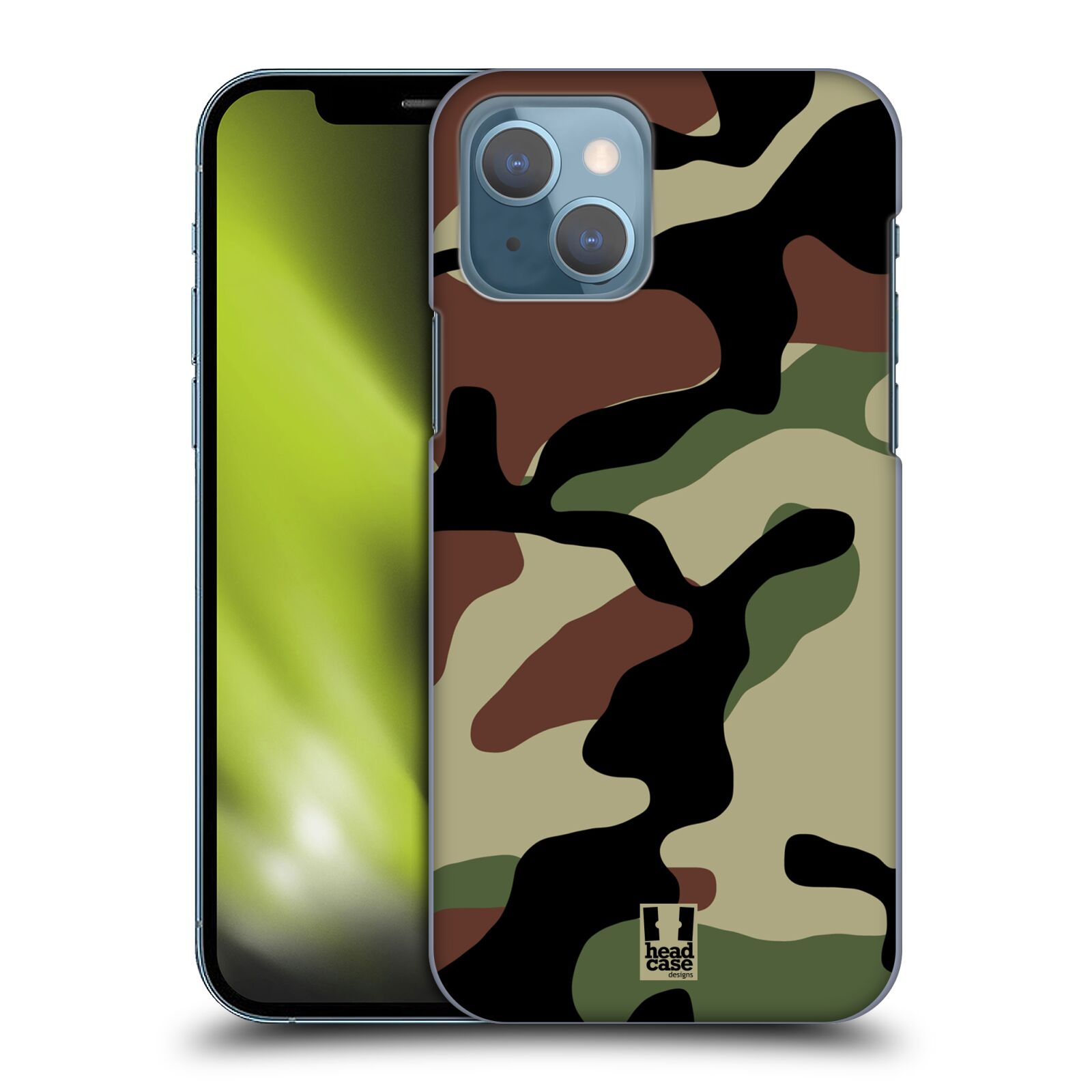 Pouzdro na mobil Apple Iphone 13 - HEAD CASE - Kamufláž les