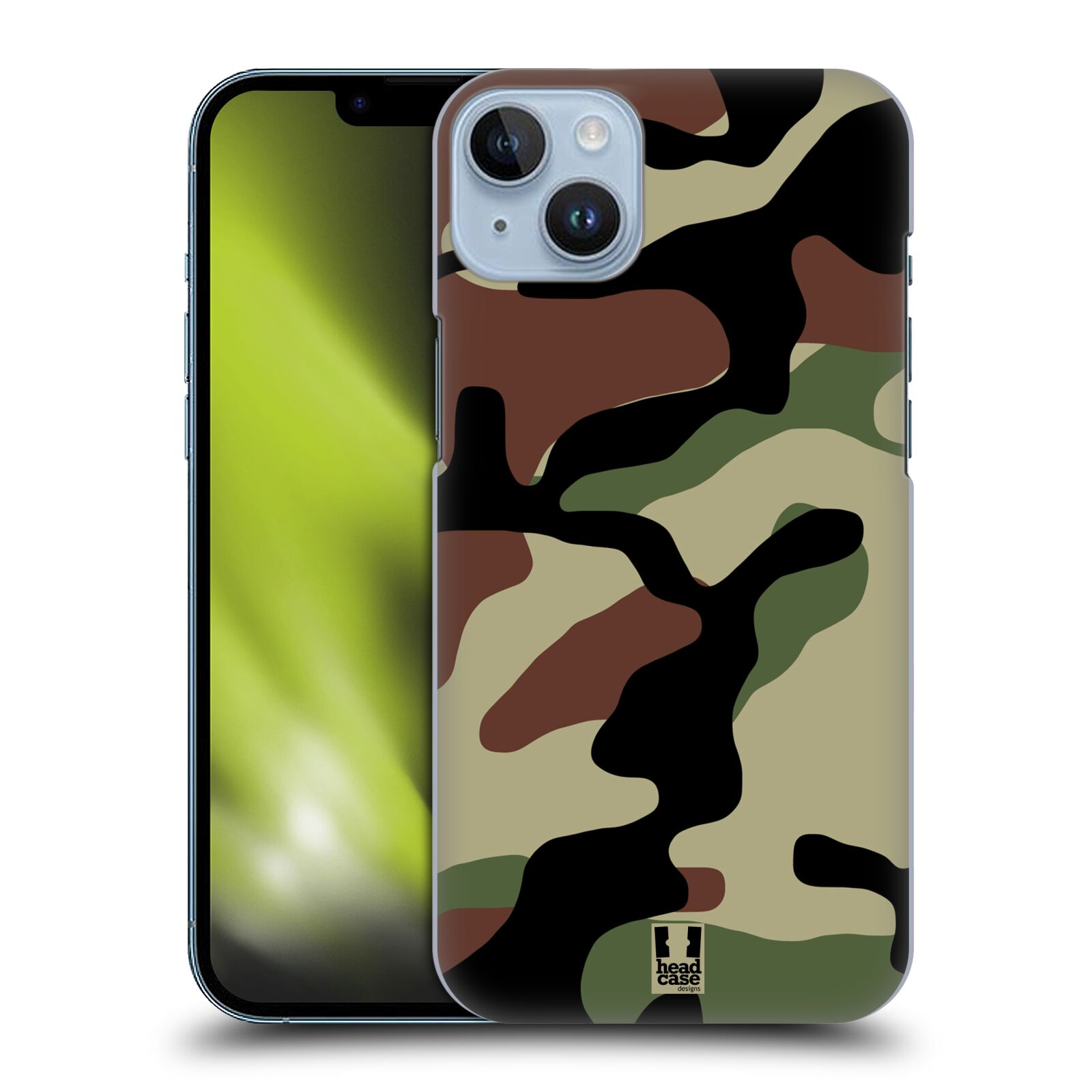 Pouzdro na mobil Apple Iphone 14 PLUS - HEAD CASE - Kamufláž les