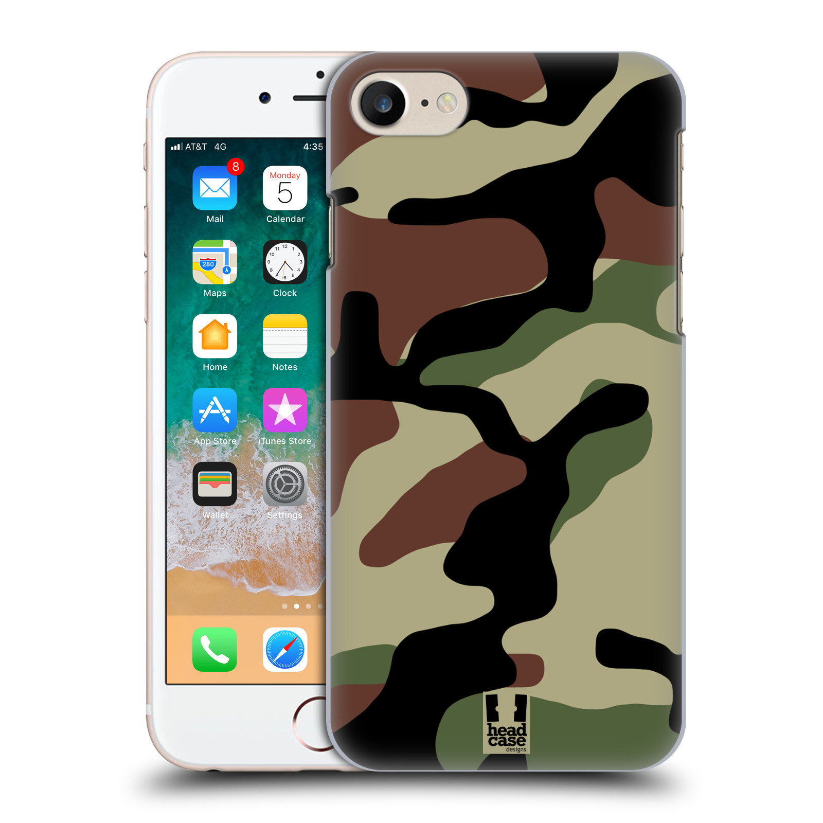 Pouzdro na mobil Apple Iphone 7/8 - HEAD CASE - Kamufláž les