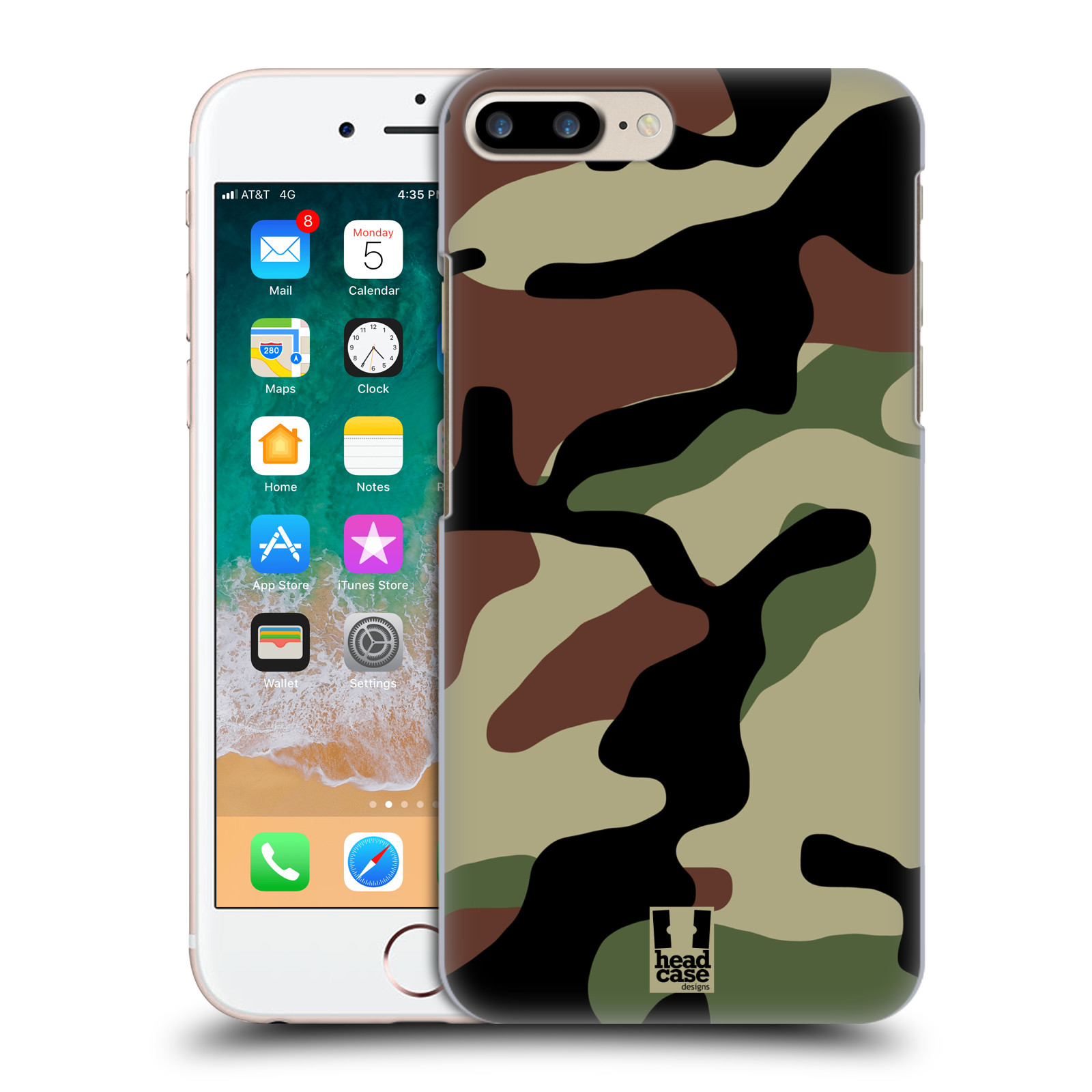 Pouzdro na mobil Apple Iphone 7/8 PLUS - HEAD CASE - Kamufláž les
