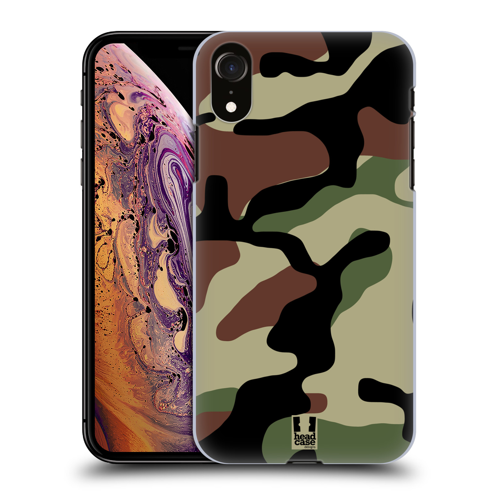 Pouzdro na mobil Apple Iphone XR - HEAD CASE - Kamufláž les