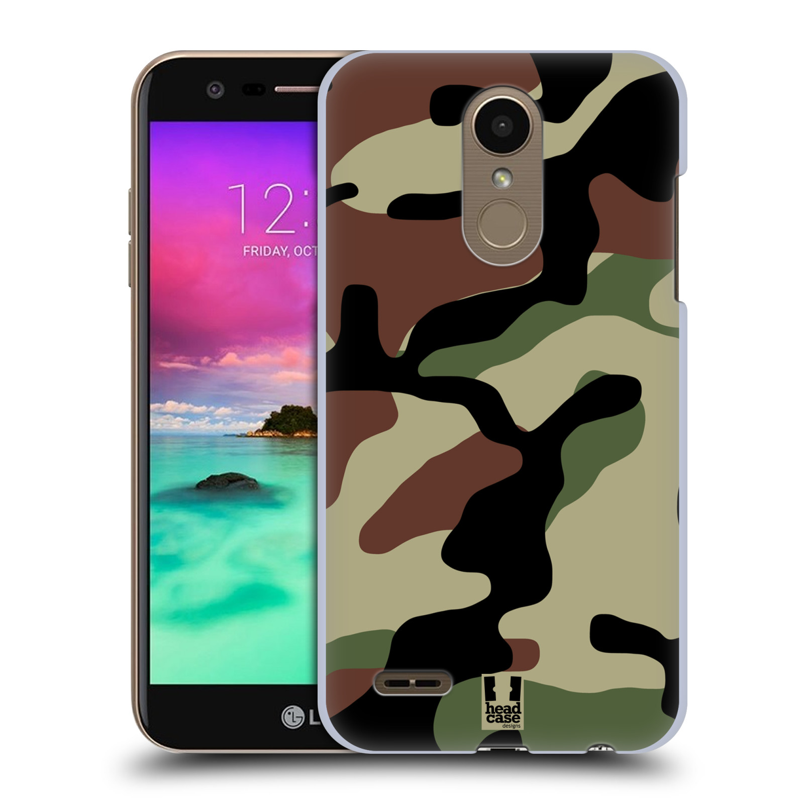 Pouzdro na mobil LG K10 2018 - HEAD CASE - Kamufláž les
