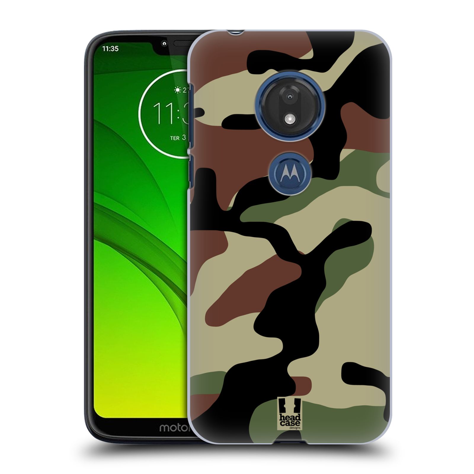 Pouzdro na mobil Motorola Moto G7 Play - HEAD CASE - Kamufláž les