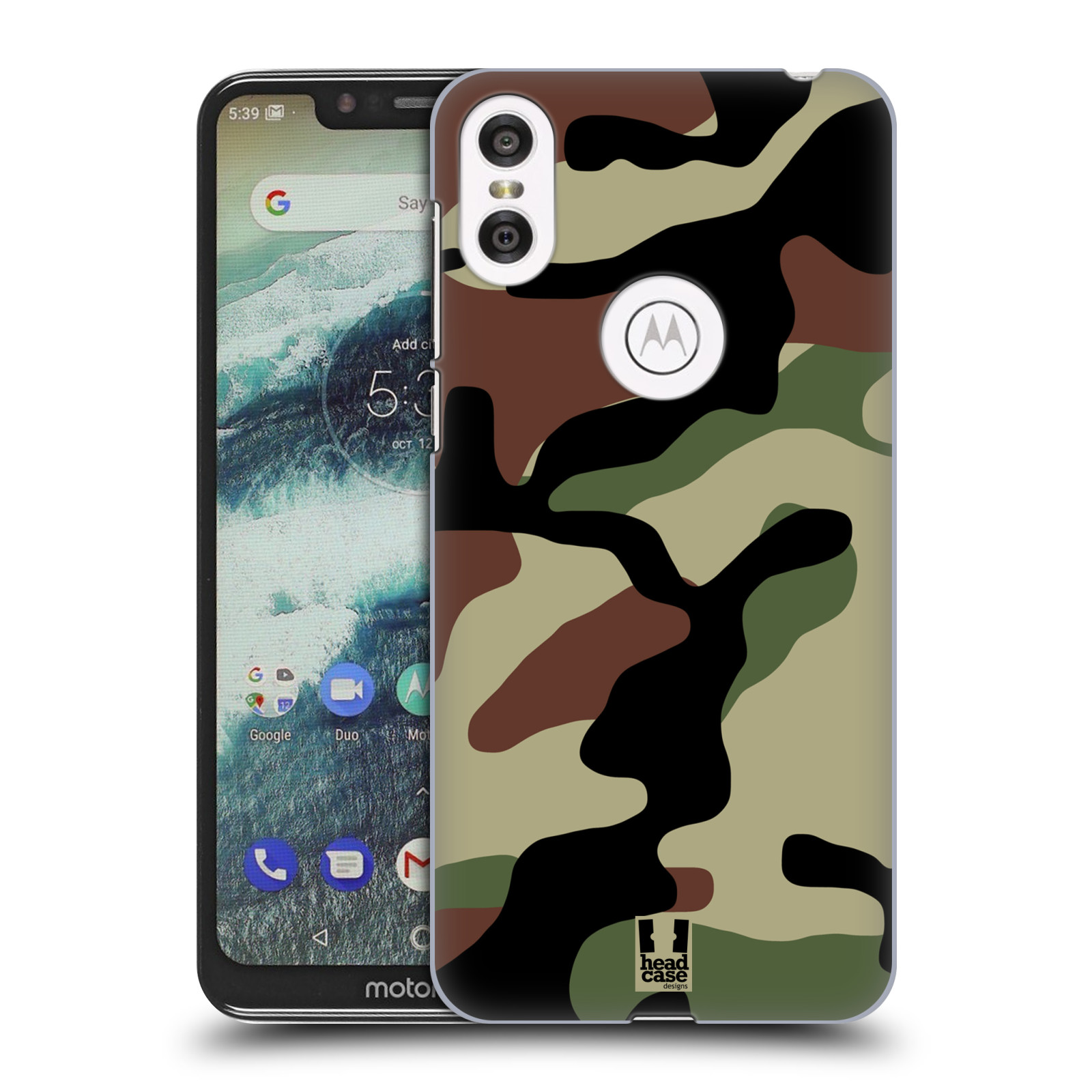 Pouzdro na mobil Motorola Moto ONE - HEAD CASE - Kamufláž les