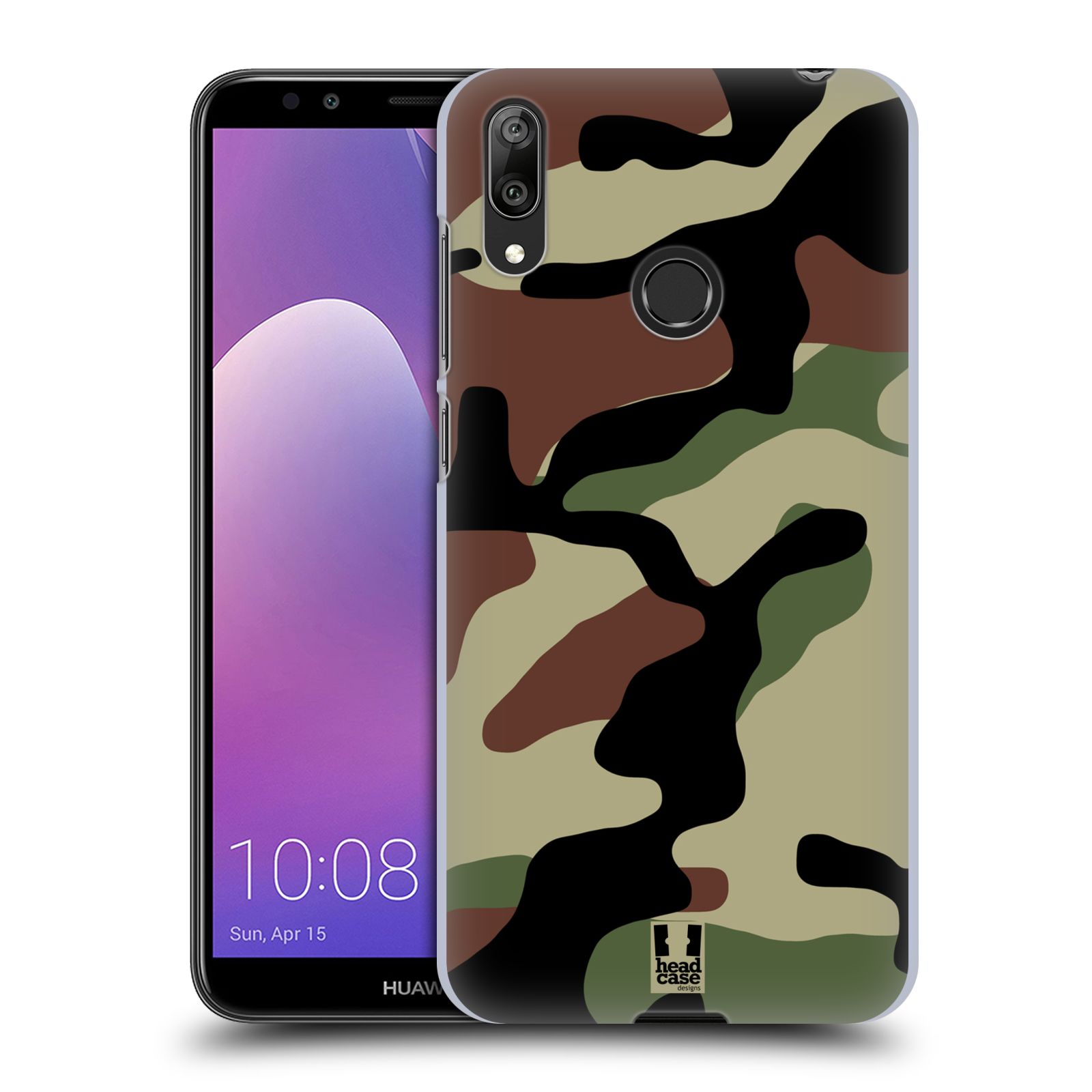 Pouzdro na mobil Huawei Y7 2019 - HEAD CASE - Kamufláž les