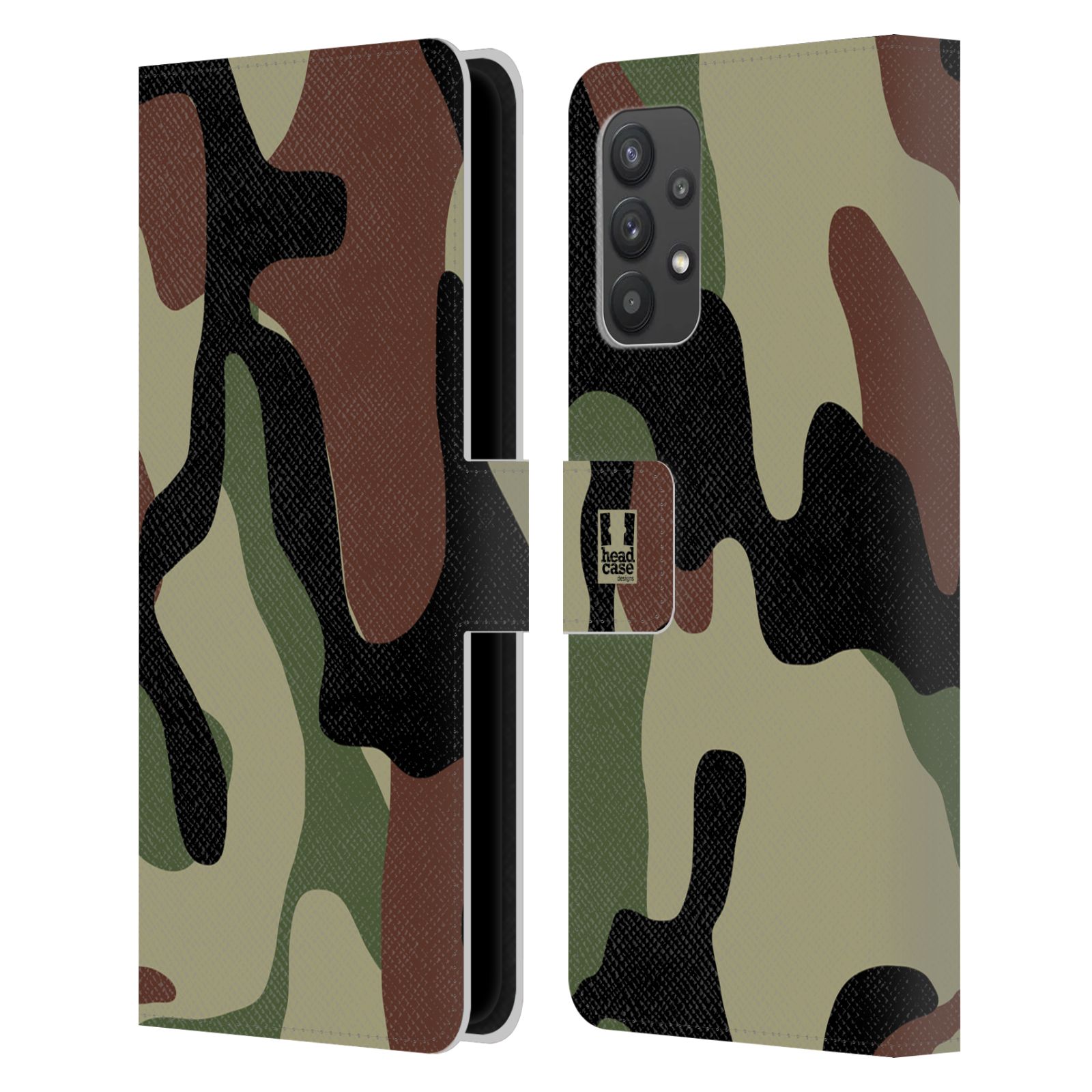 Pouzdro pro mobil Samsung Galaxy A32 5G - HEAD CASE - Lesní kamufláž