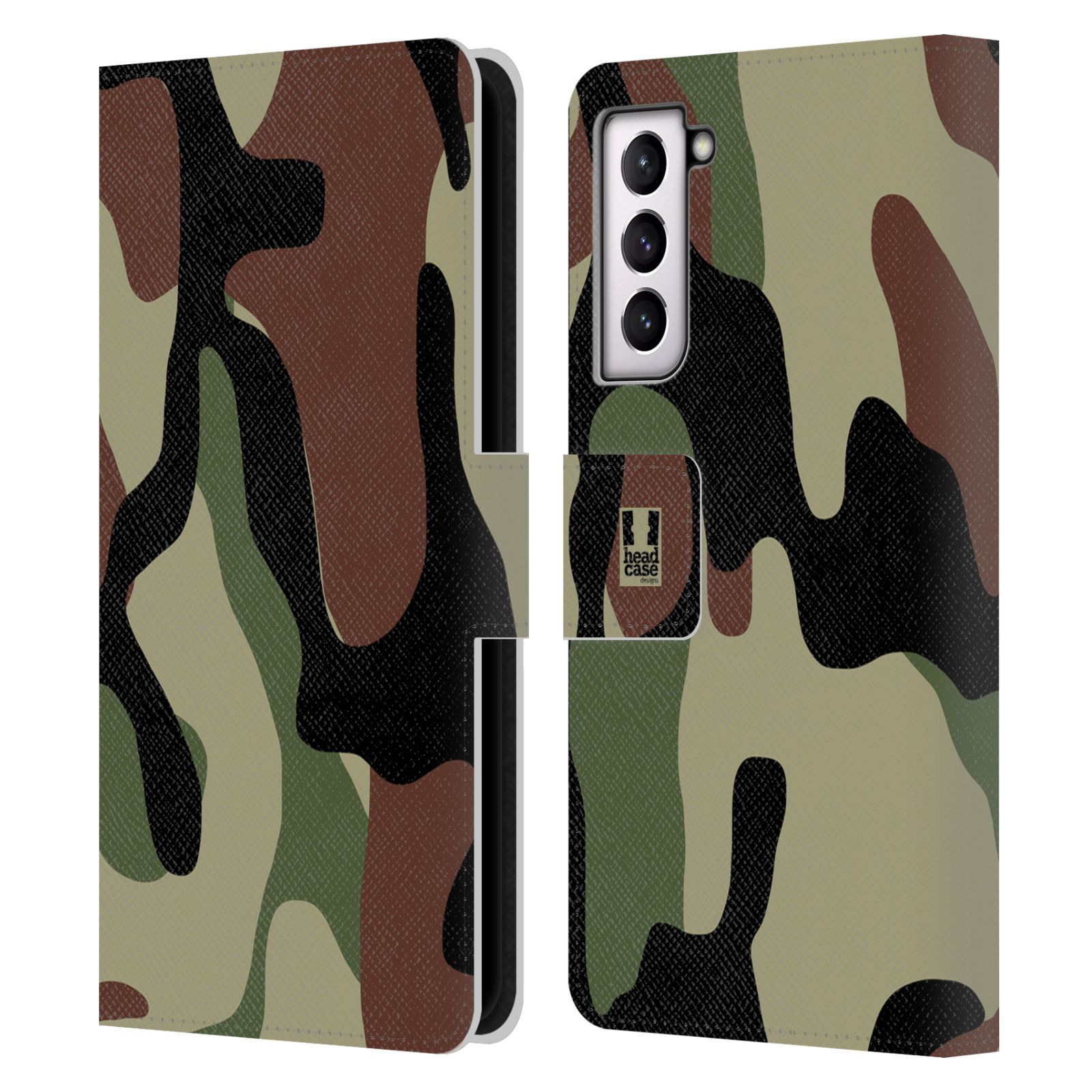 HEAD CASE Pouzdro pro mobil Samsung Galaxy S21 / S21 5G - Lesní kamufláž