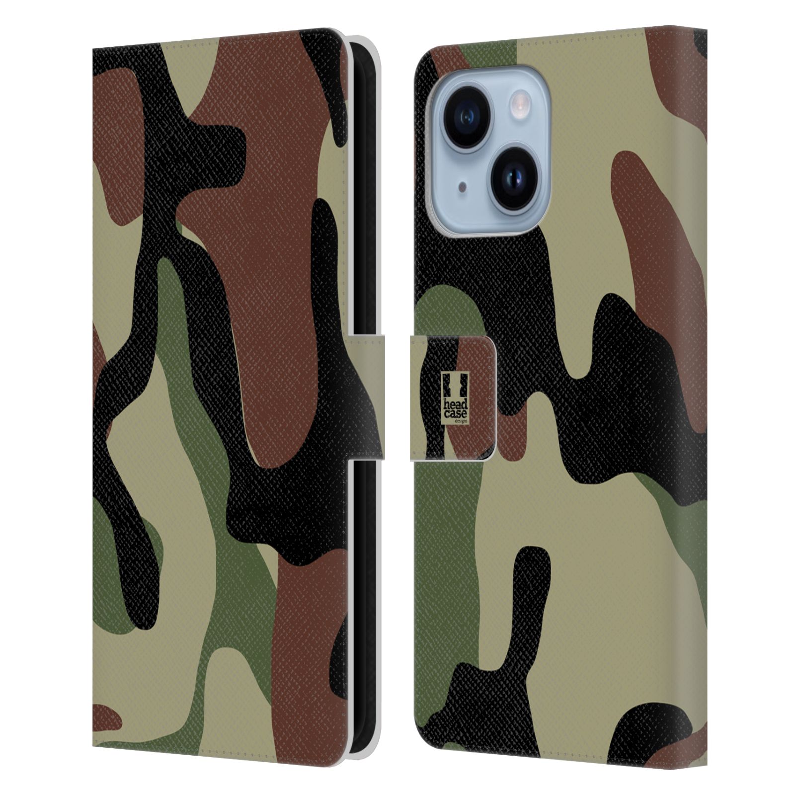 HEAD CASE Pouzdro pro mobil Apple Iphone 14 PLUS - Lesní kamufláž