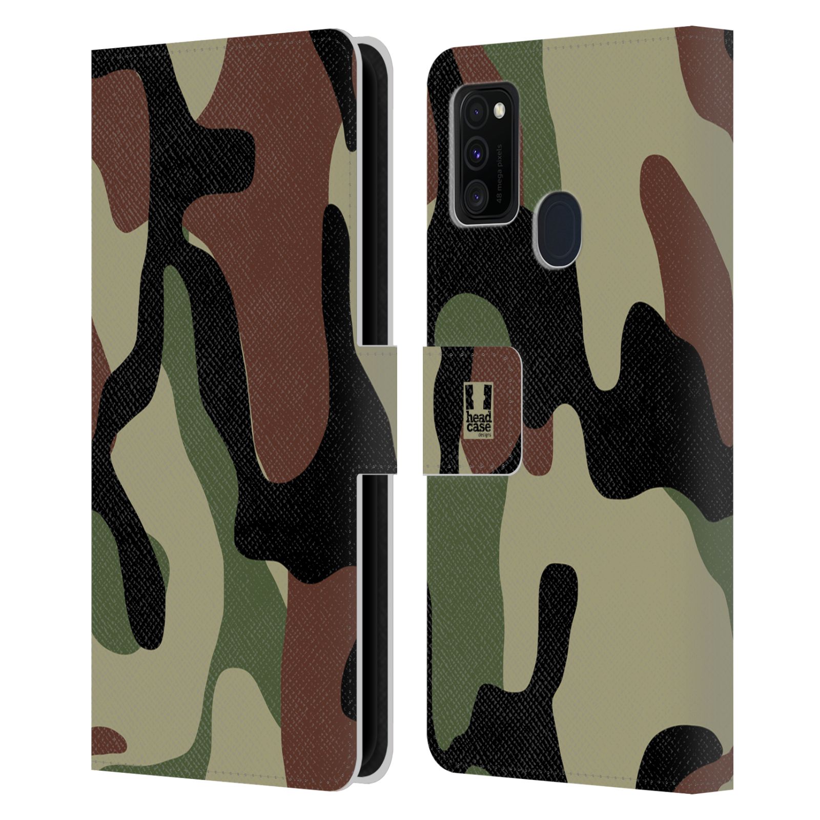 Pouzdro pro mobil Samsung Galaxy M21 - Lesní kamufláž