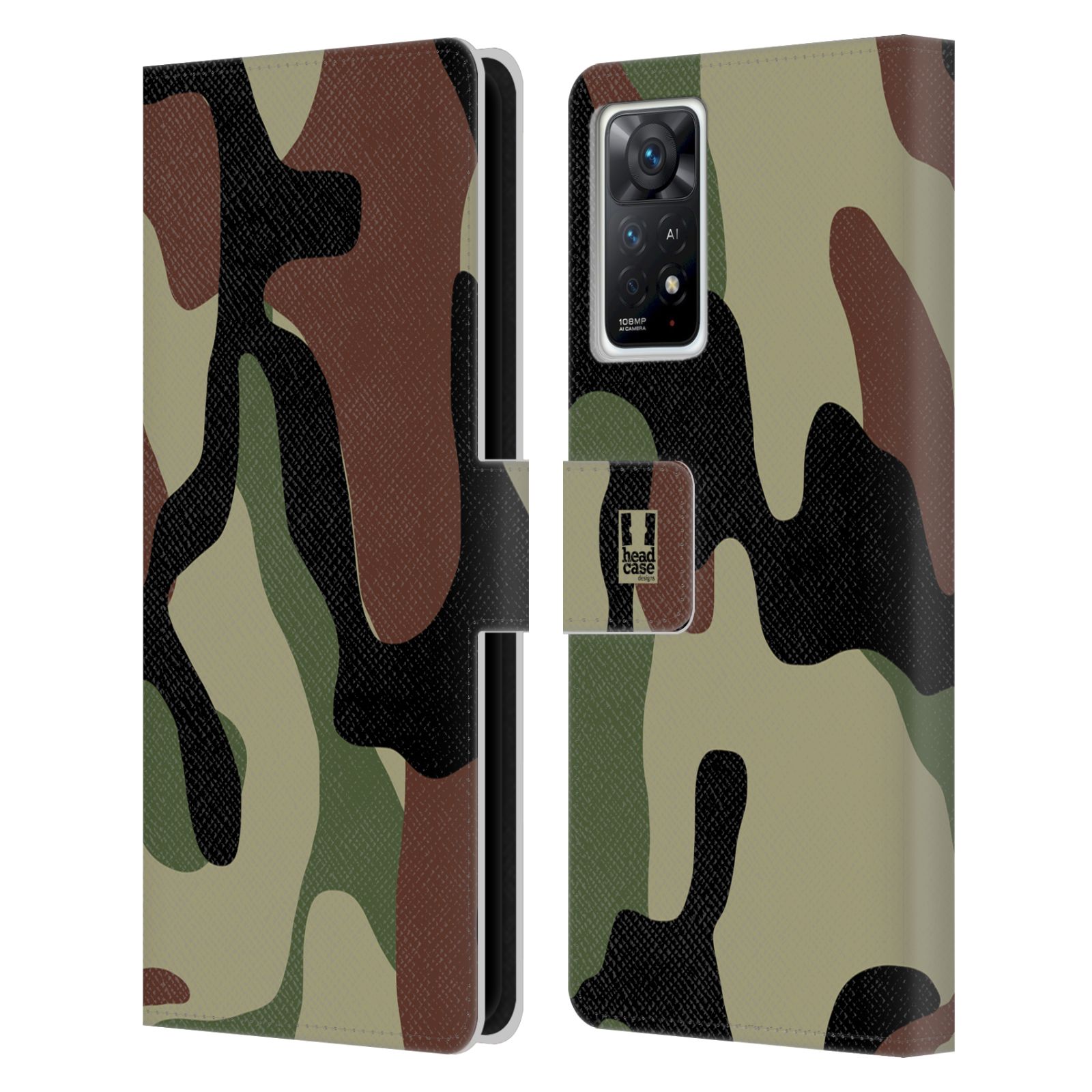 HEAD CASE Pouzdro pro mobil Xiaomi Redmi Note 11 Pro 5G - Lesní kamufláž