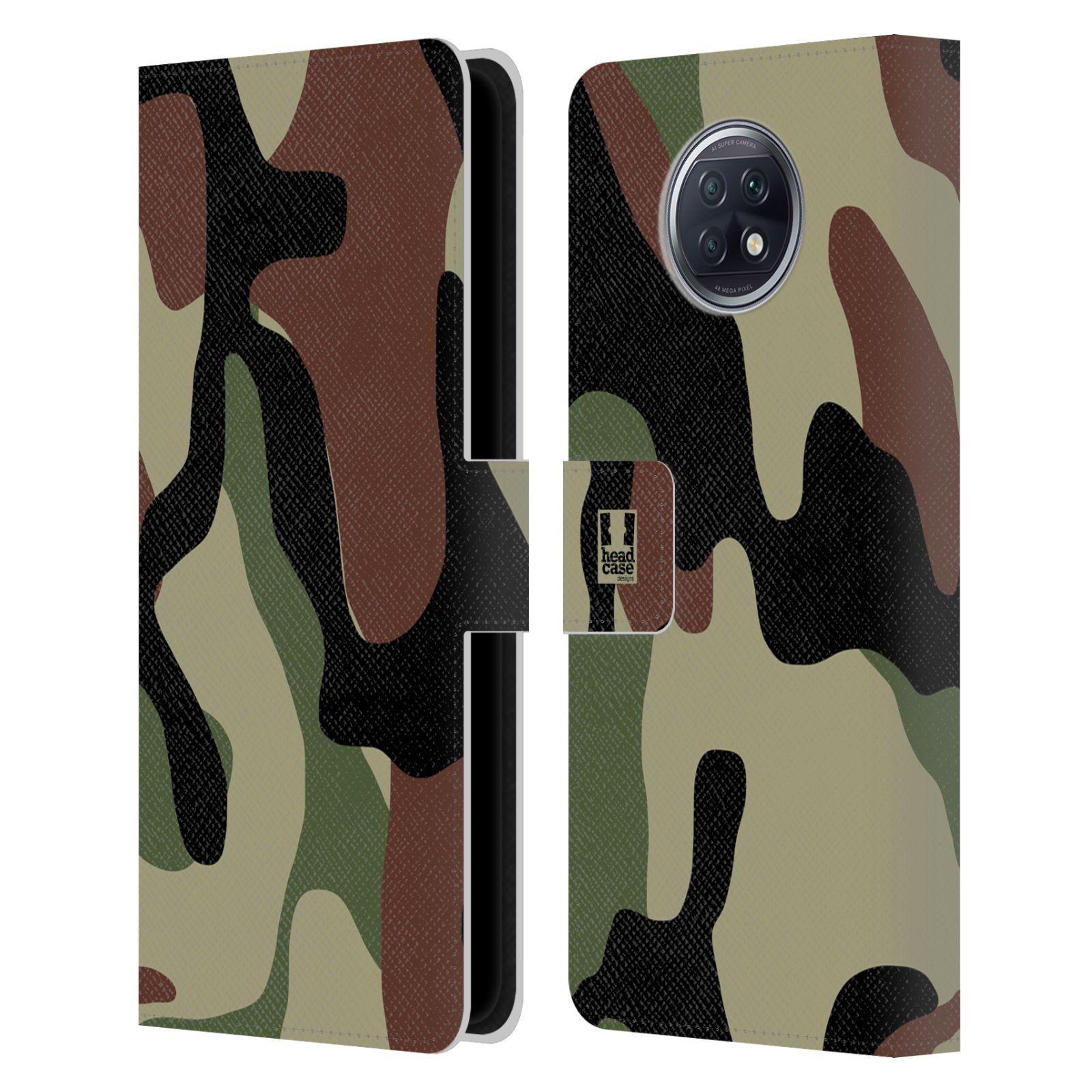 Pouzdro pro mobil Xiaomi Redmi Note 9T - HEAD CASE - Lesní kamufláž