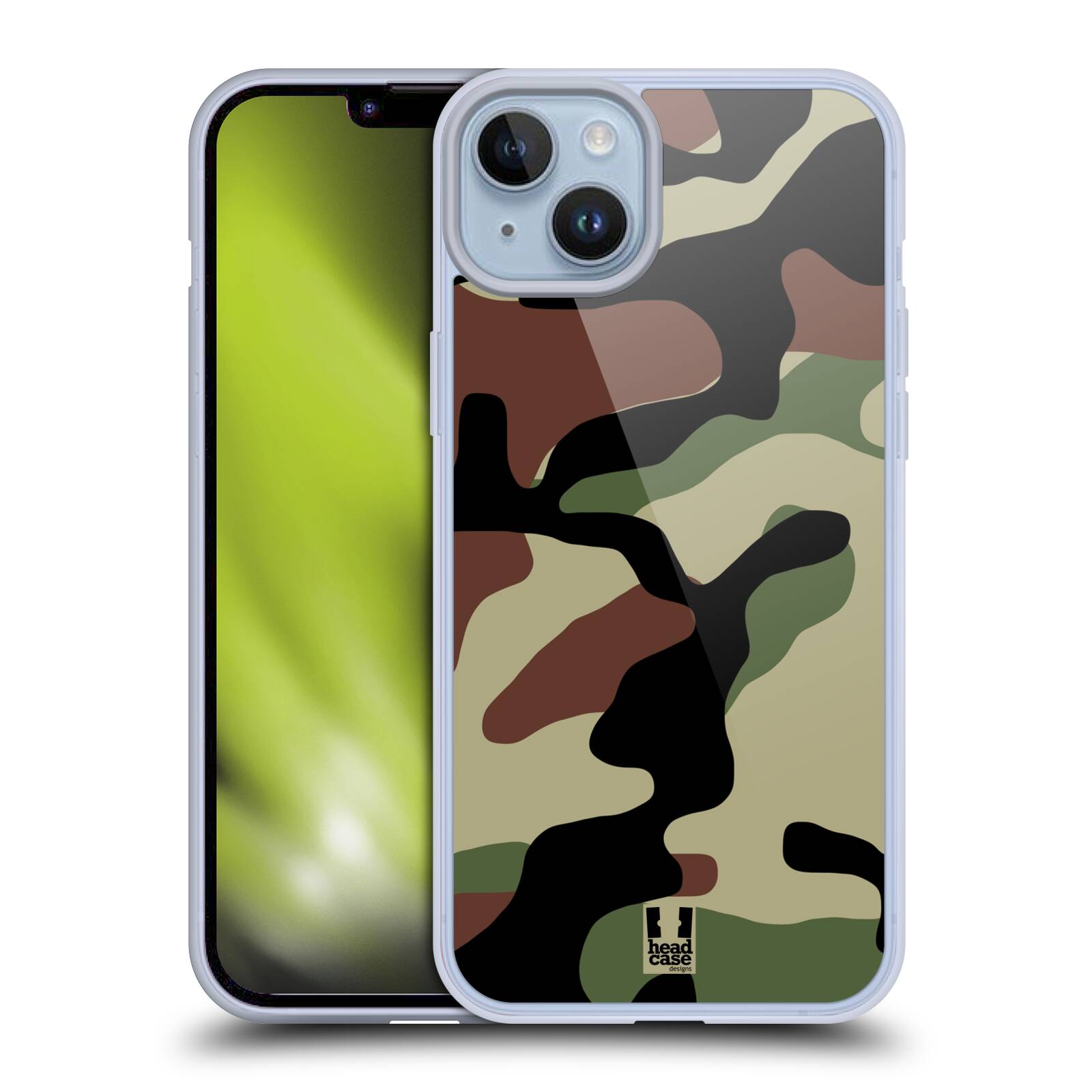 Pouzdro na mobil Apple Iphone 14 PLUS - HEAD CASE - Kamufláž les