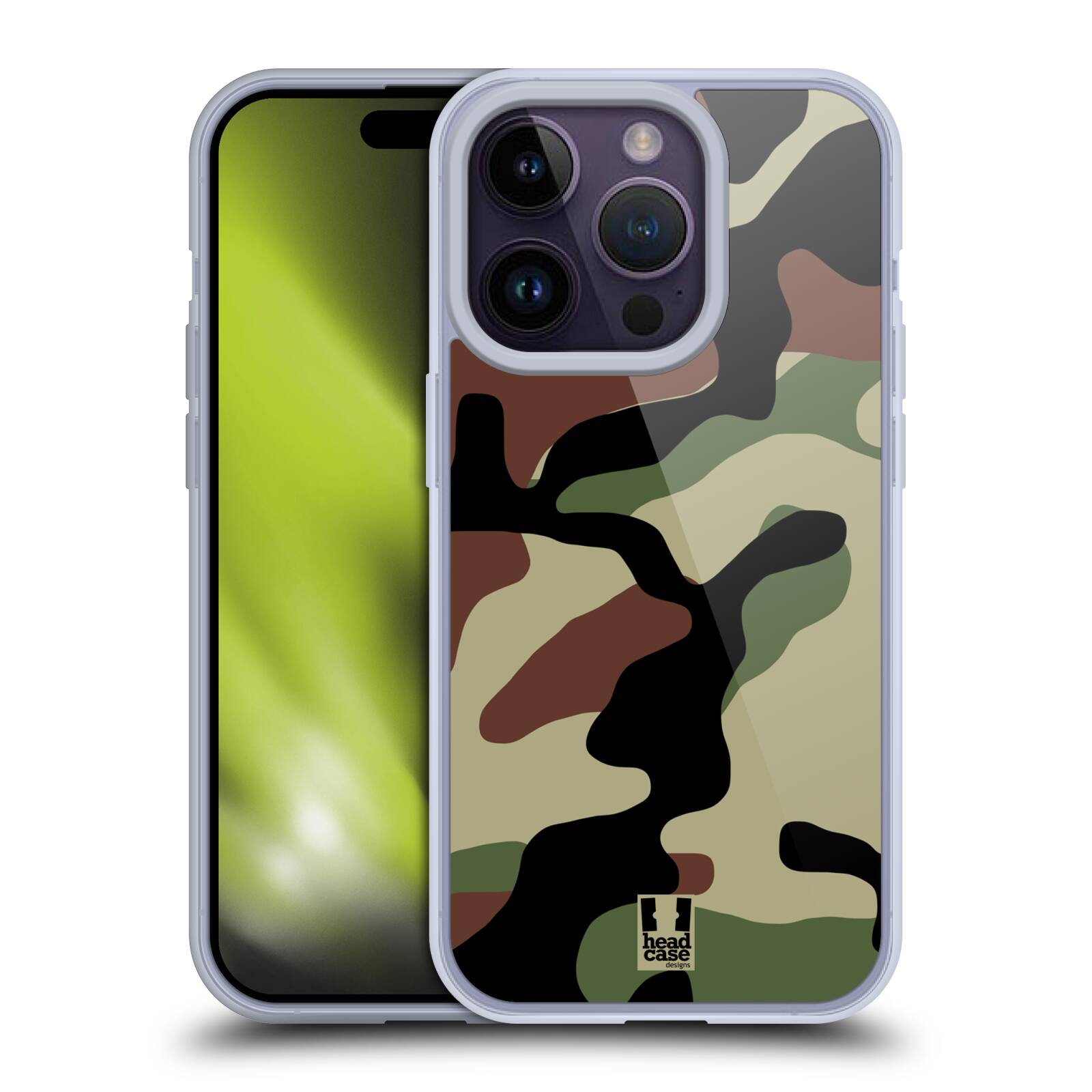 Pouzdro na mobil Apple Iphone 14 PRO - HEAD CASE - Kamufláž les
