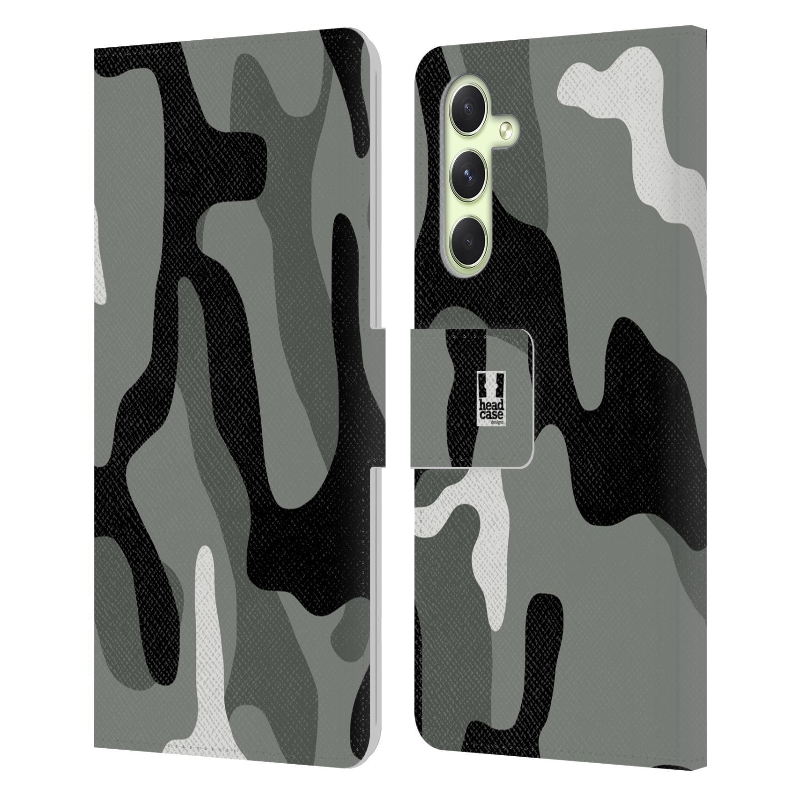Pouzdro HEAD CASE na mobil Samsung Galaxy A54 5G kamufláž šedá barva