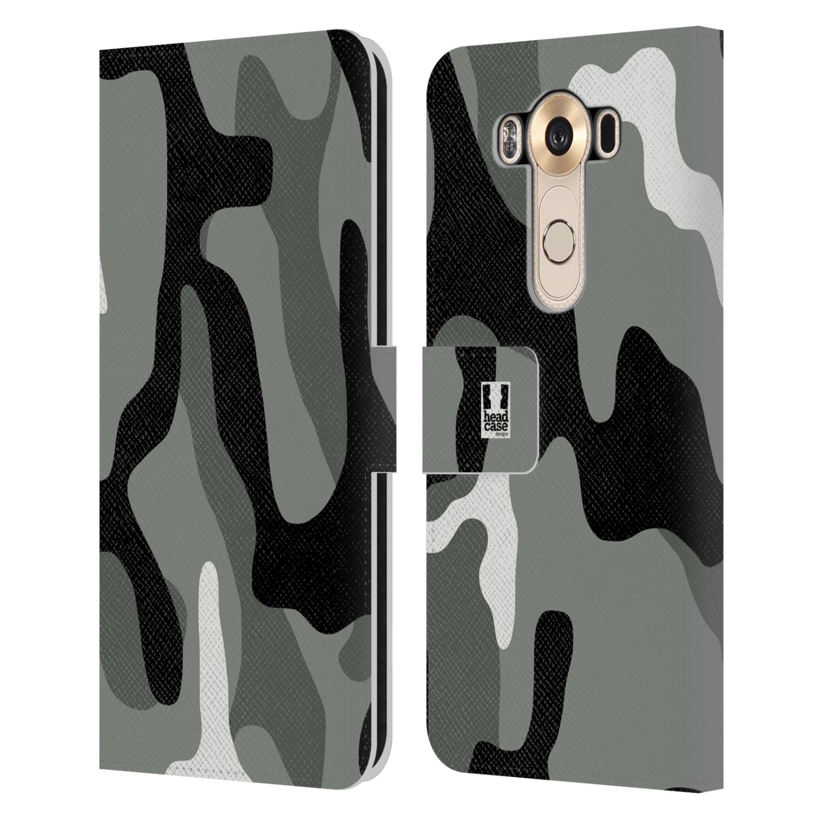 HEAD CASE Flipové pouzdro pro mobil LG V10 kamufláž šedá barva