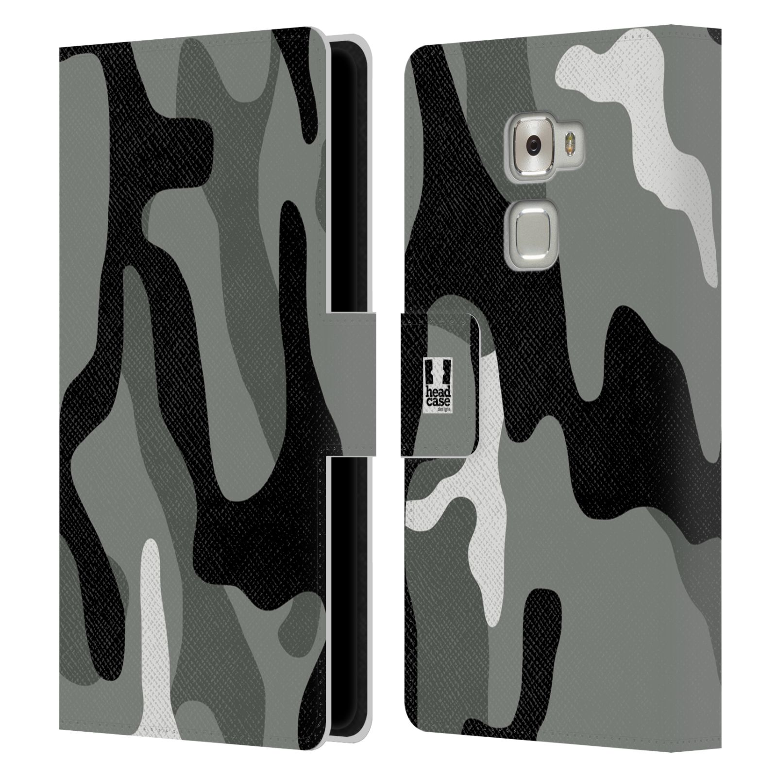 HEAD CASE Flipové pouzdro pro mobil Huawei MATE S kamufláž šedá barva