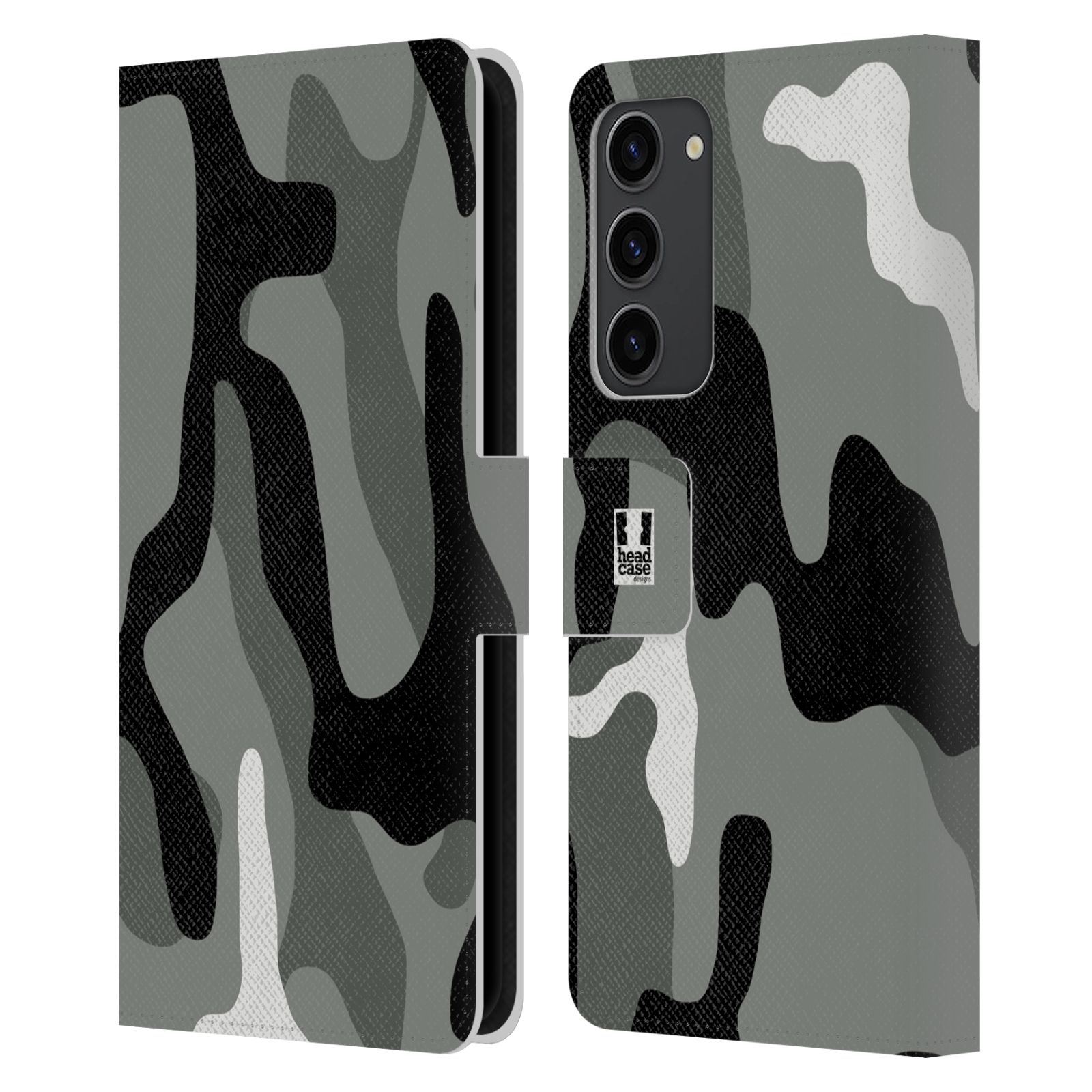 Pouzdro HEAD CASE na mobil Samsung Galaxy S23+ kamufláž šedá barva