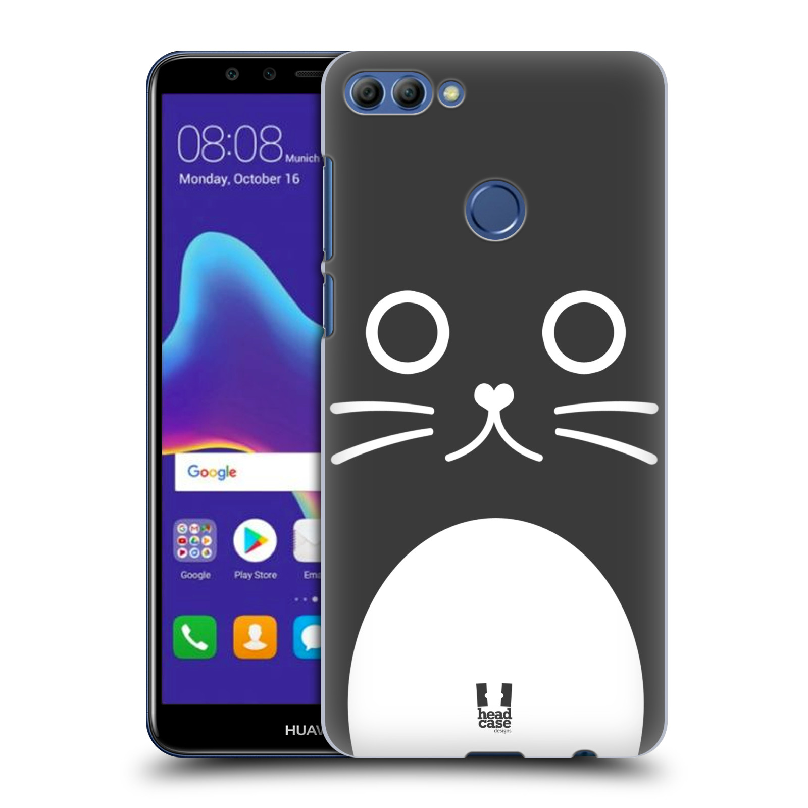 HEAD CASE plastový obal na mobil Huawei Y9 2018 vzor Cartoon Karikatura kreslená zvířátka kočka