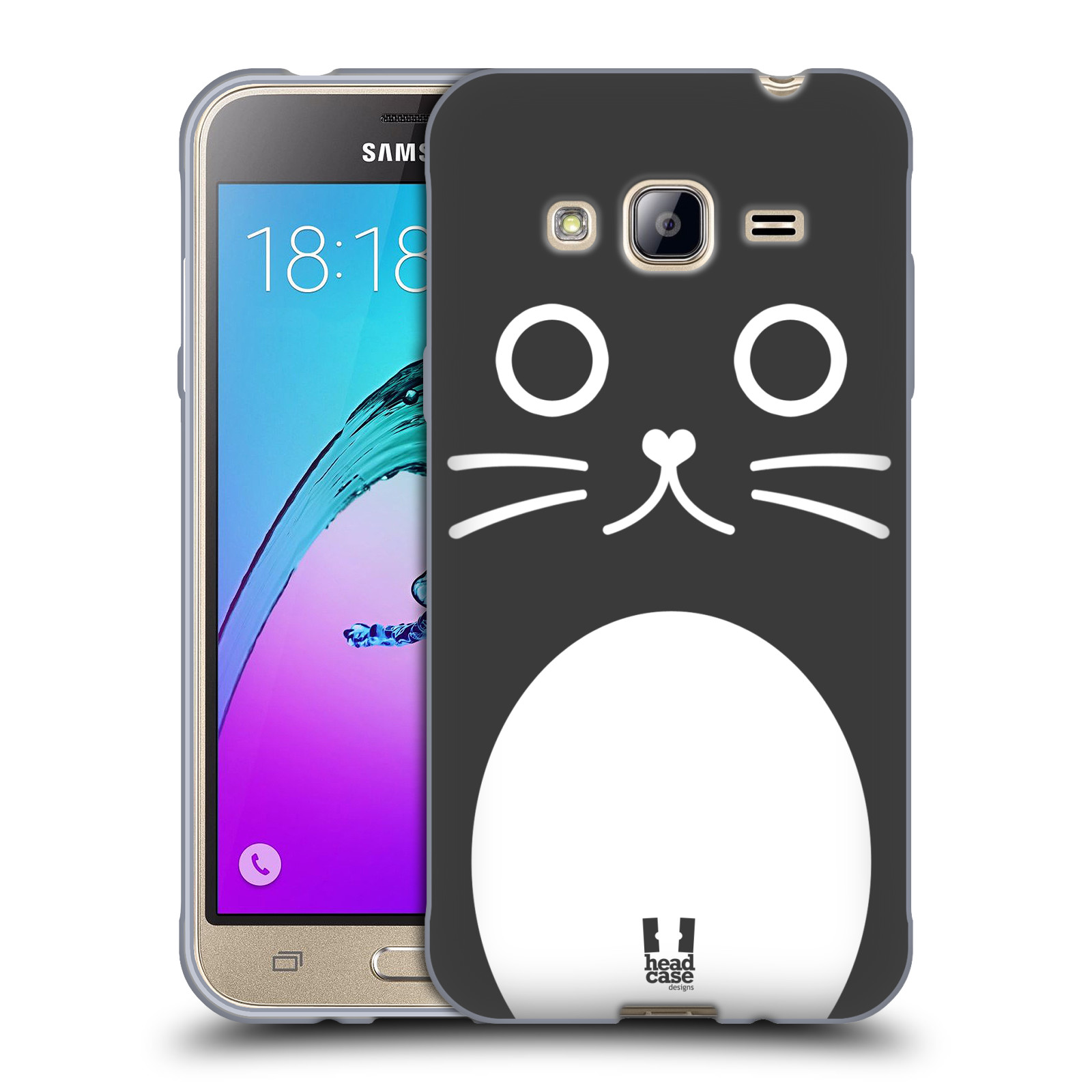 HEAD CASE silikonový obal na mobil Samsung Galaxy J3, J3 2016 vzor Cartoon Karikatura kreslená zvířátka kočka