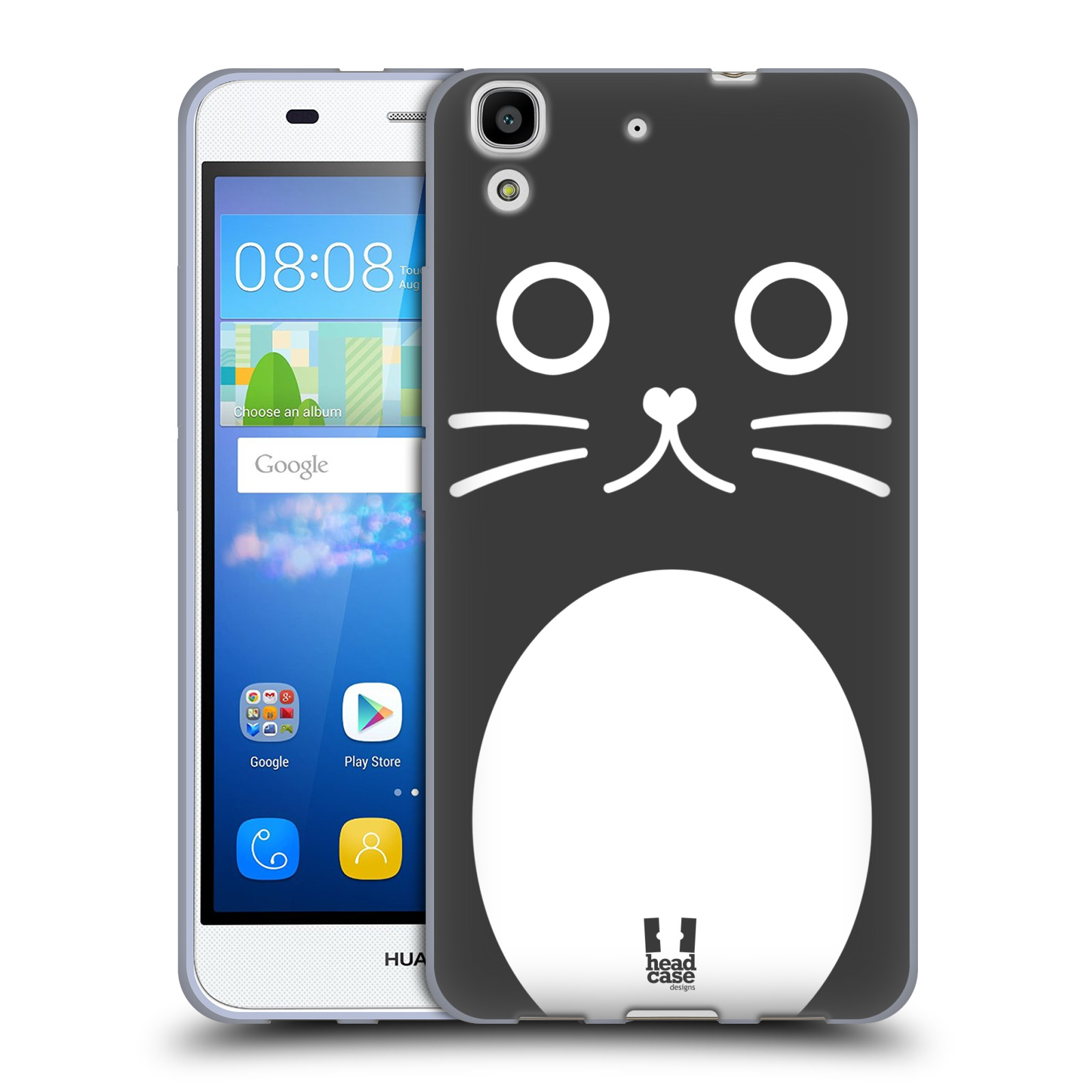 HEAD CASE silikonový obal na mobil HUAWEI Y6 vzor Cartoon Karikatura kreslená zvířátka kočka
