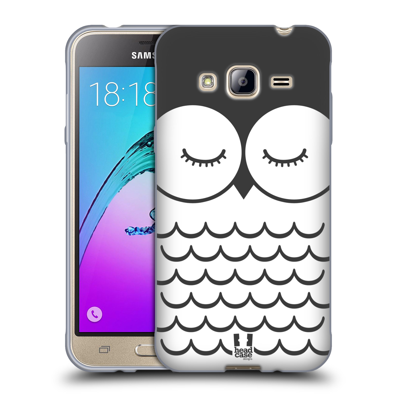 HEAD CASE silikonový obal na mobil Samsung Galaxy J3, J3 2016 vzor Cartoon Karikatura kreslená zvířátka sova