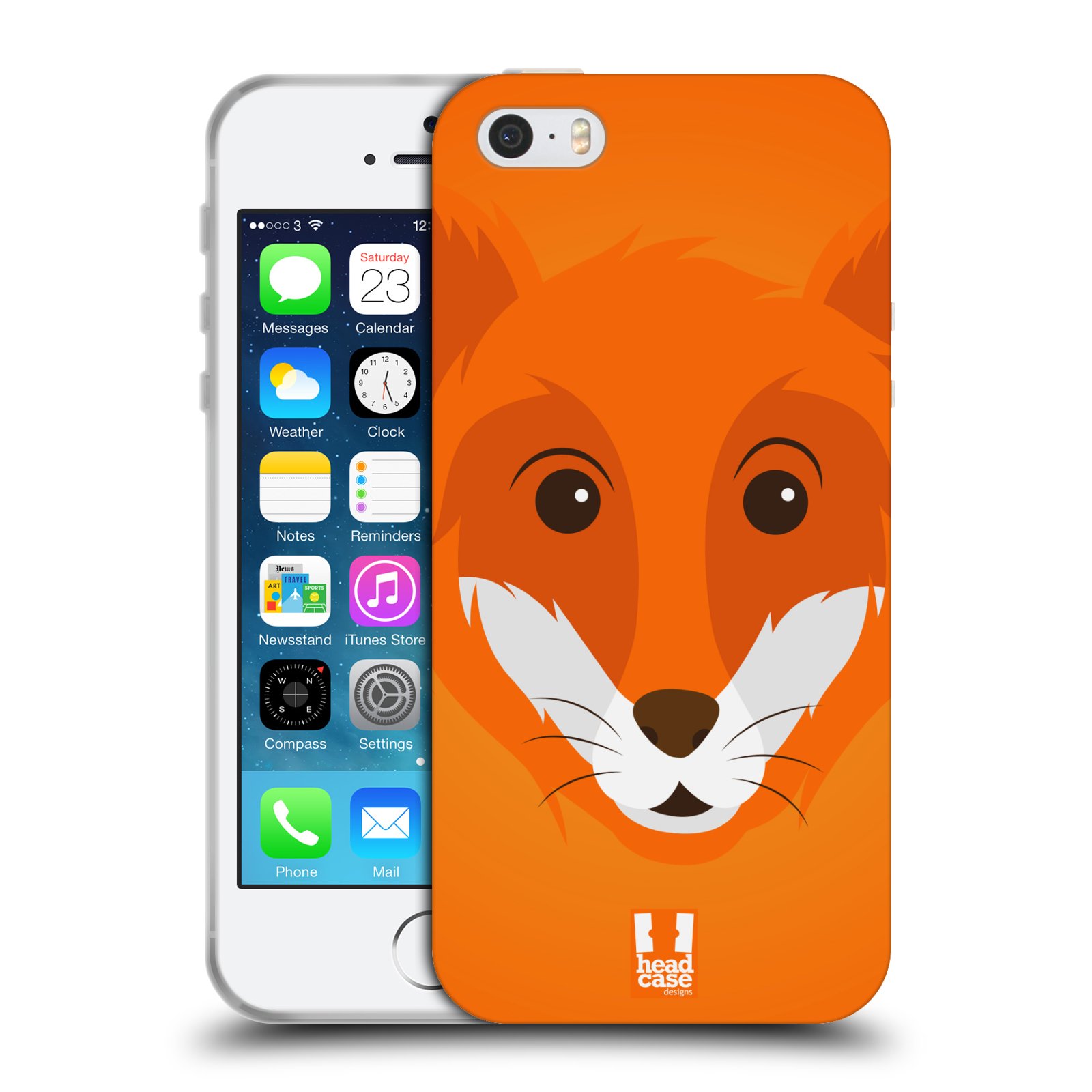 HEAD CASE silikonový obal na mobil Apple Iphone 5/5S vzor Cartoon Karikatura barevná kreslená zvířátka liška