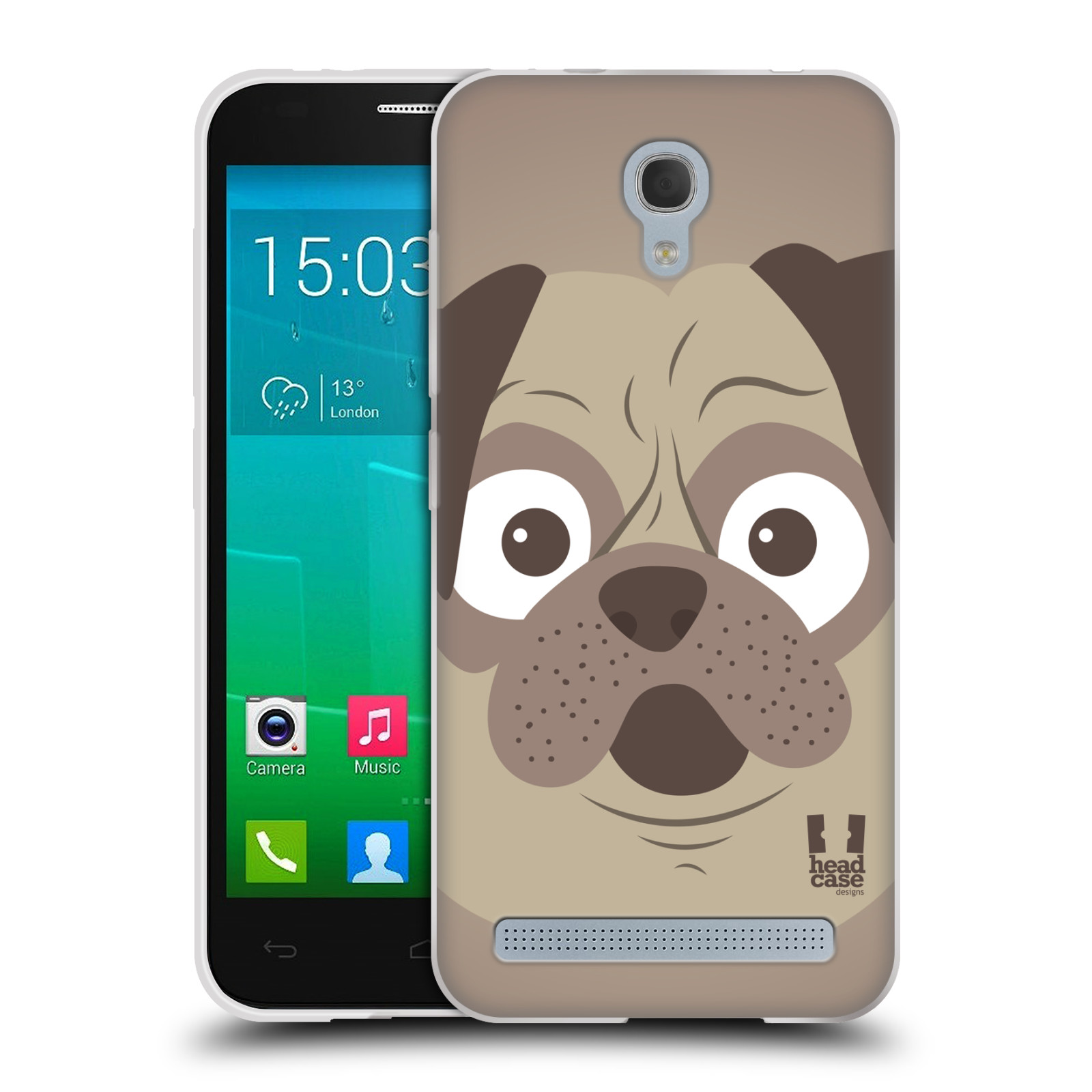 HEAD CASE silikonový obal na mobil Alcatel Idol 2 MINI S 6036Y vzor Cartoon Karikatura barevná kreslená zvířátka pes mopsík