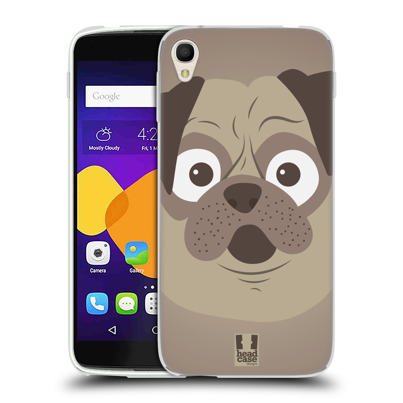 HEAD CASE silikonový obal na mobil Alcatel Idol 3 OT-6045Y (5.5) vzor Cartoon Karikatura barevná kreslená zvířátka pes mopsík