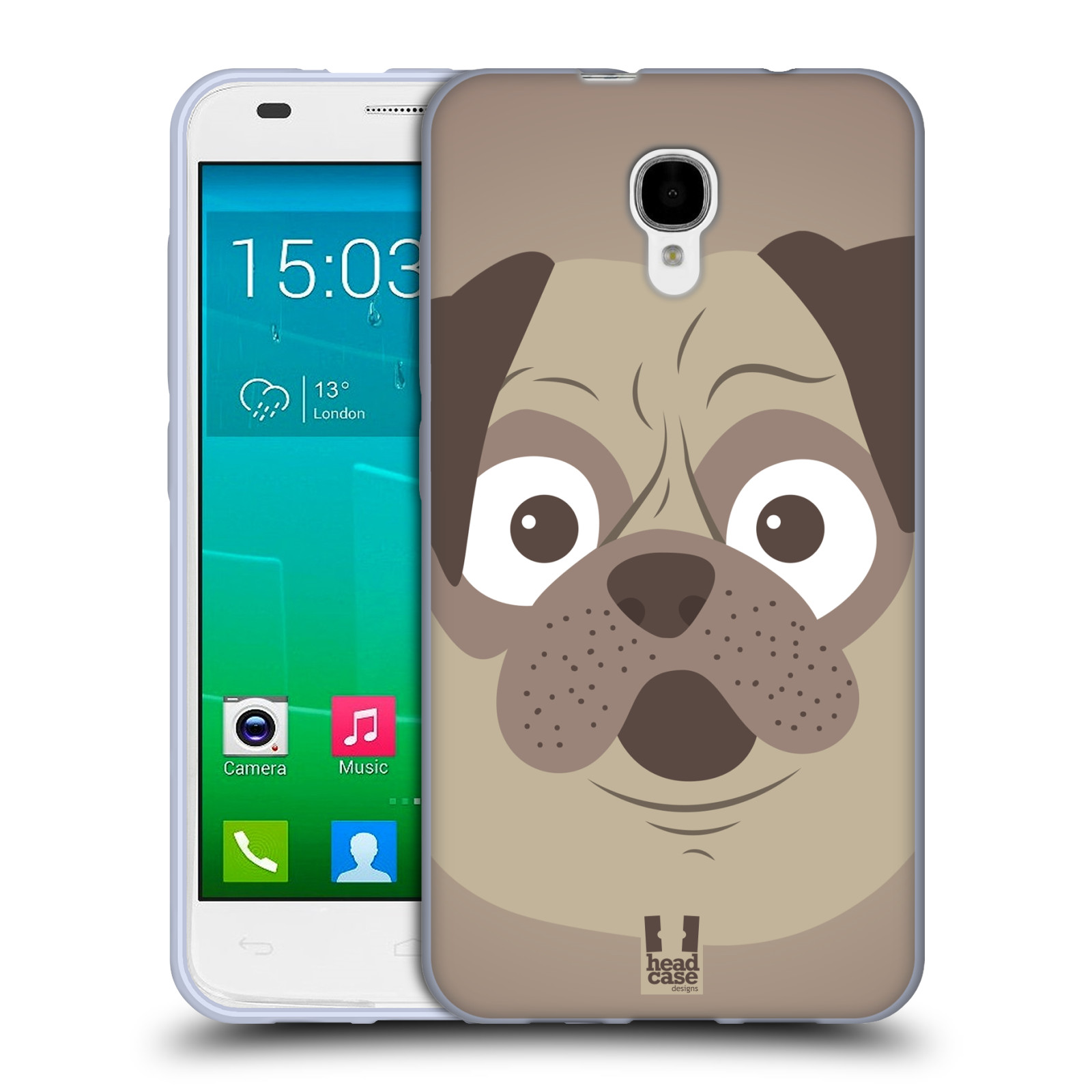 HEAD CASE silikonový obal na mobil Alcatel Idol 2 S OT-6050 vzor Cartoon Karikatura barevná kreslená zvířátka pes mopsík