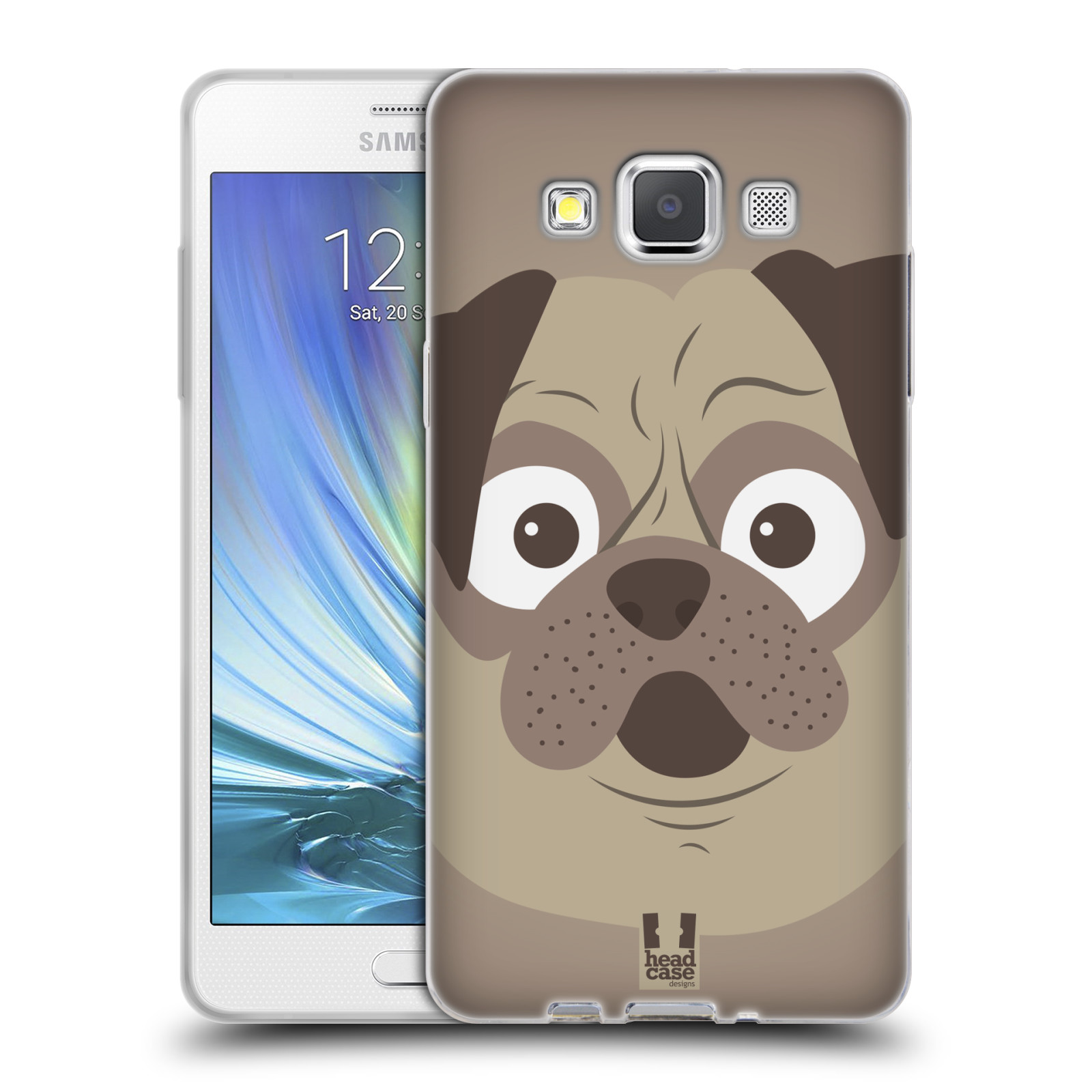 HEAD CASE silikonový obal na mobil Samsung Galaxy A5 vzor Cartoon Karikatura barevná kreslená zvířátka pes mopsík