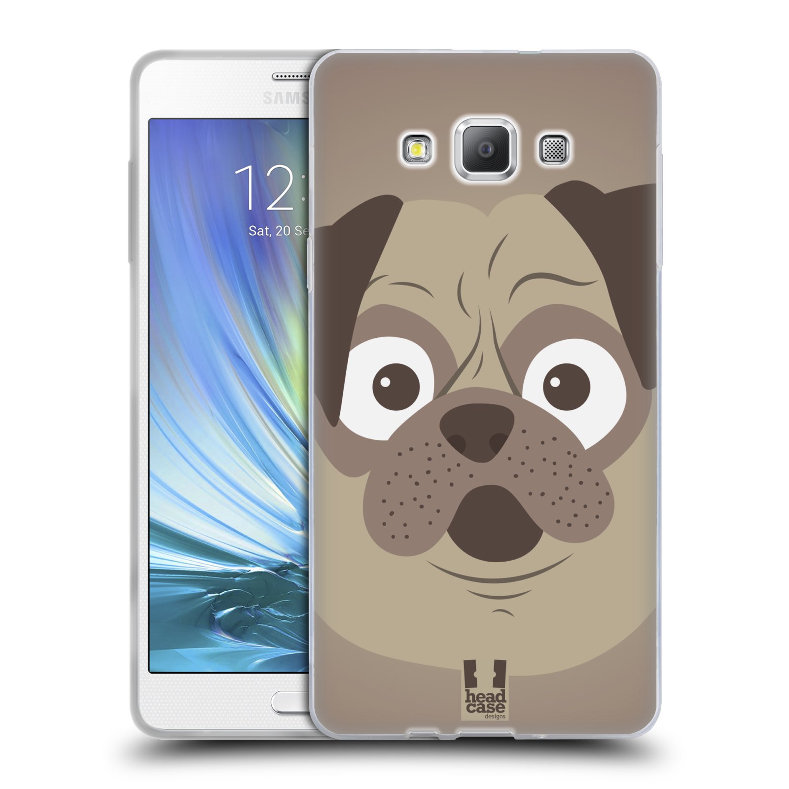 HEAD CASE silikonový obal na mobil Samsung Galaxy A7 vzor Cartoon Karikatura barevná kreslená zvířátka pes mopsík