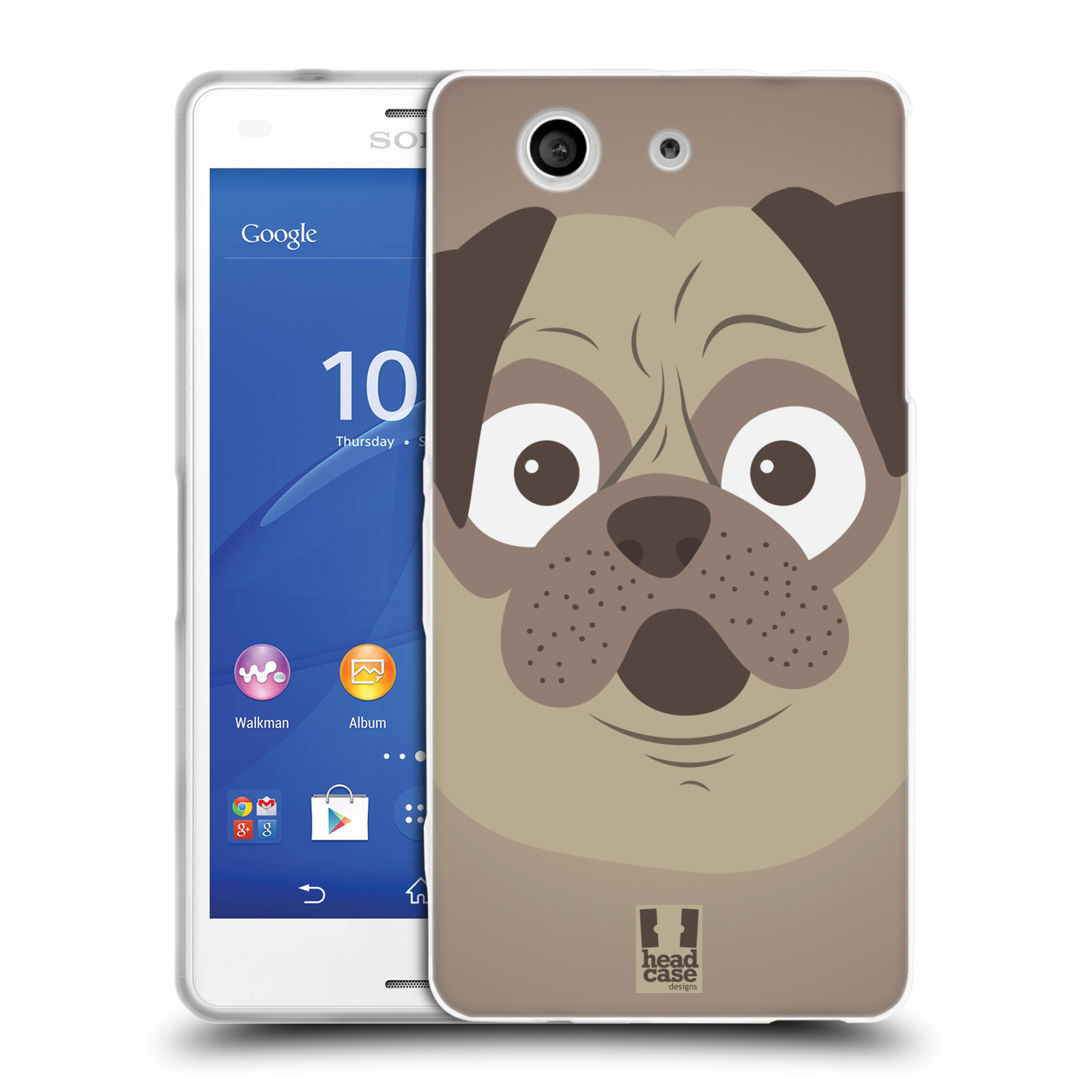 HEAD CASE silikonový obal na mobil Sony Xperia Z3 COMPACT (D5803) vzor Cartoon Karikatura barevná kreslená zvířátka pes mopsík