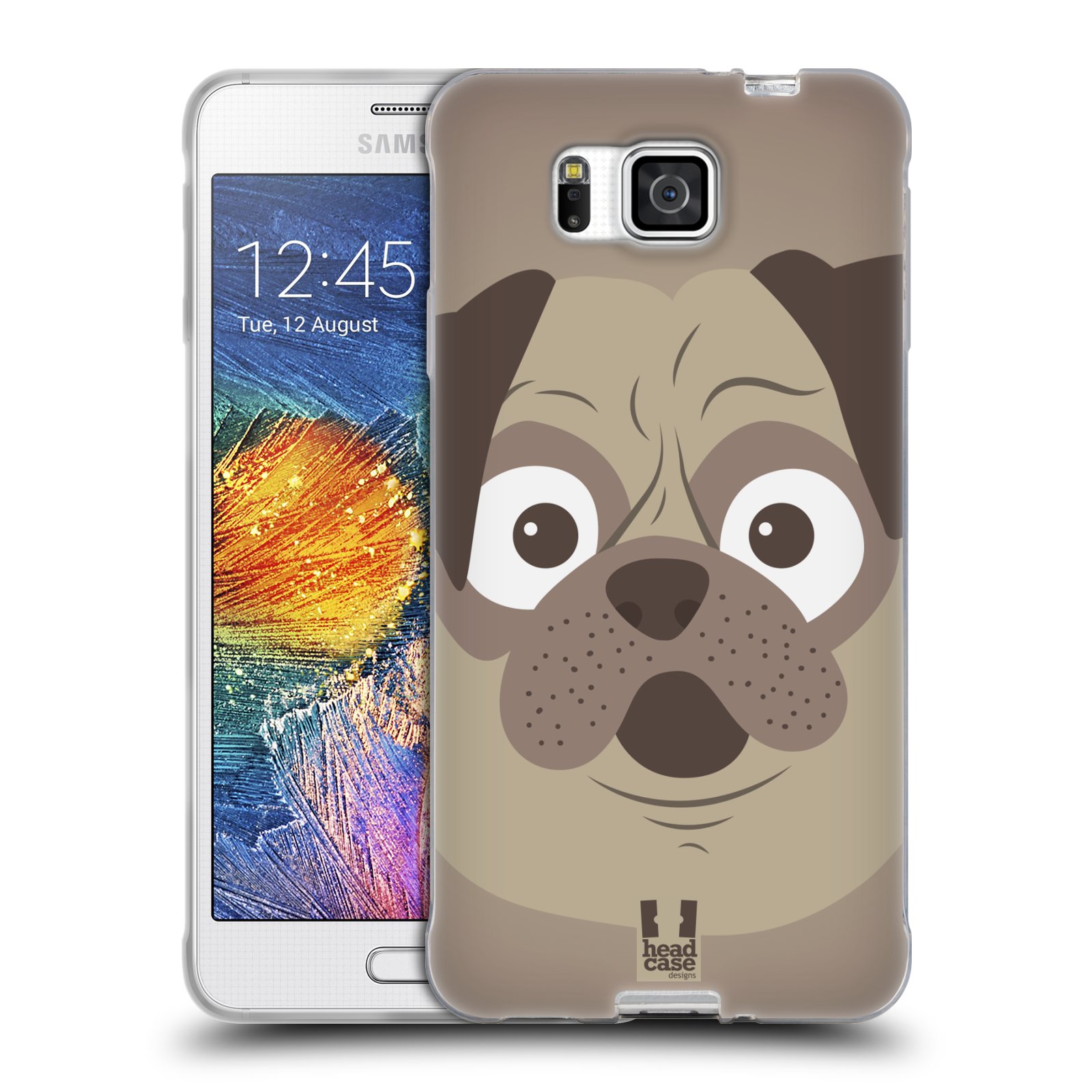 HEAD CASE silikonový obal na mobil Samsung Galaxy ALPHA vzor Cartoon Karikatura barevná kreslená zvířátka pes mopsík