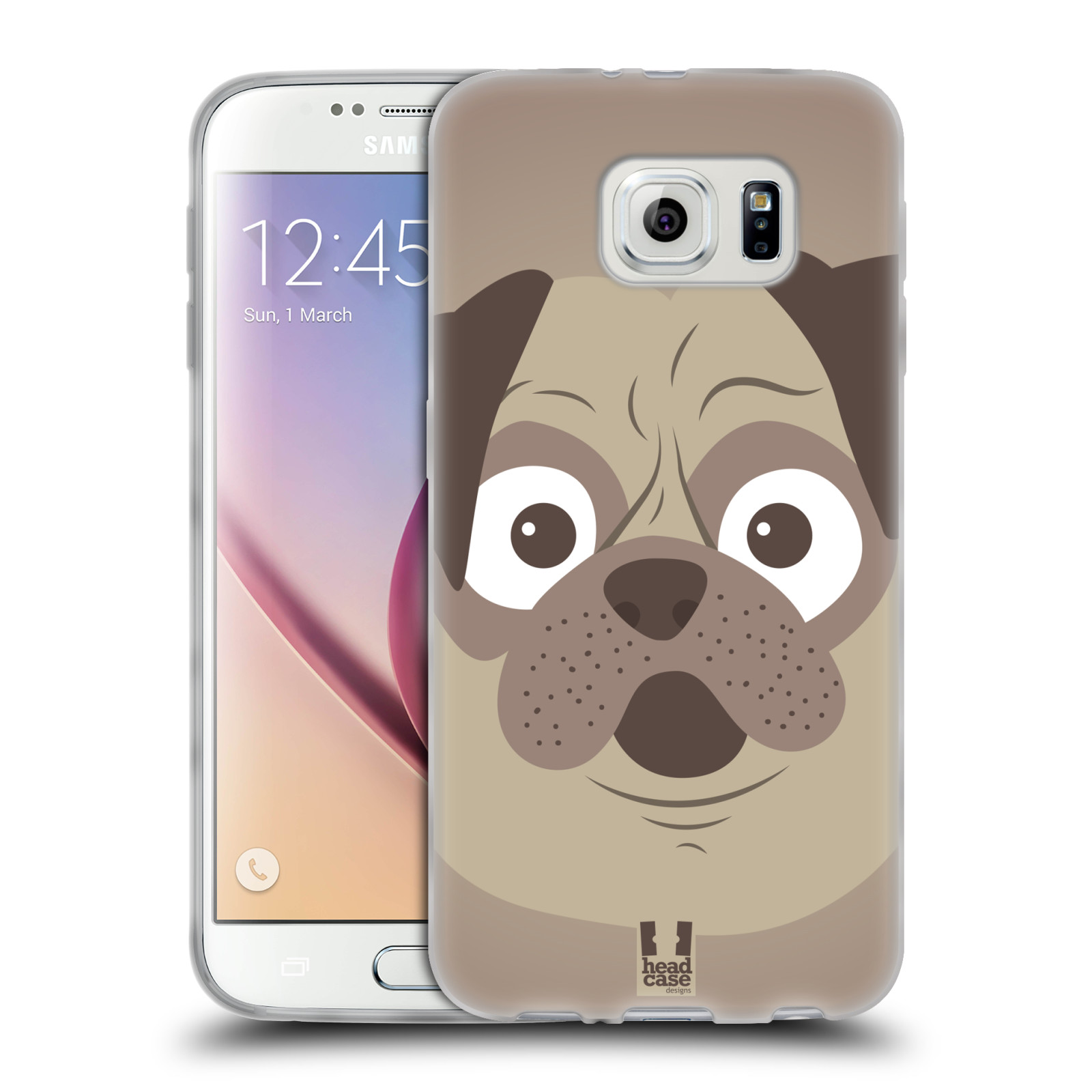 HEAD CASE silikonový obal na mobil Samsung Galaxy S6 vzor Cartoon Karikatura barevná kreslená zvířátka pes mopsík