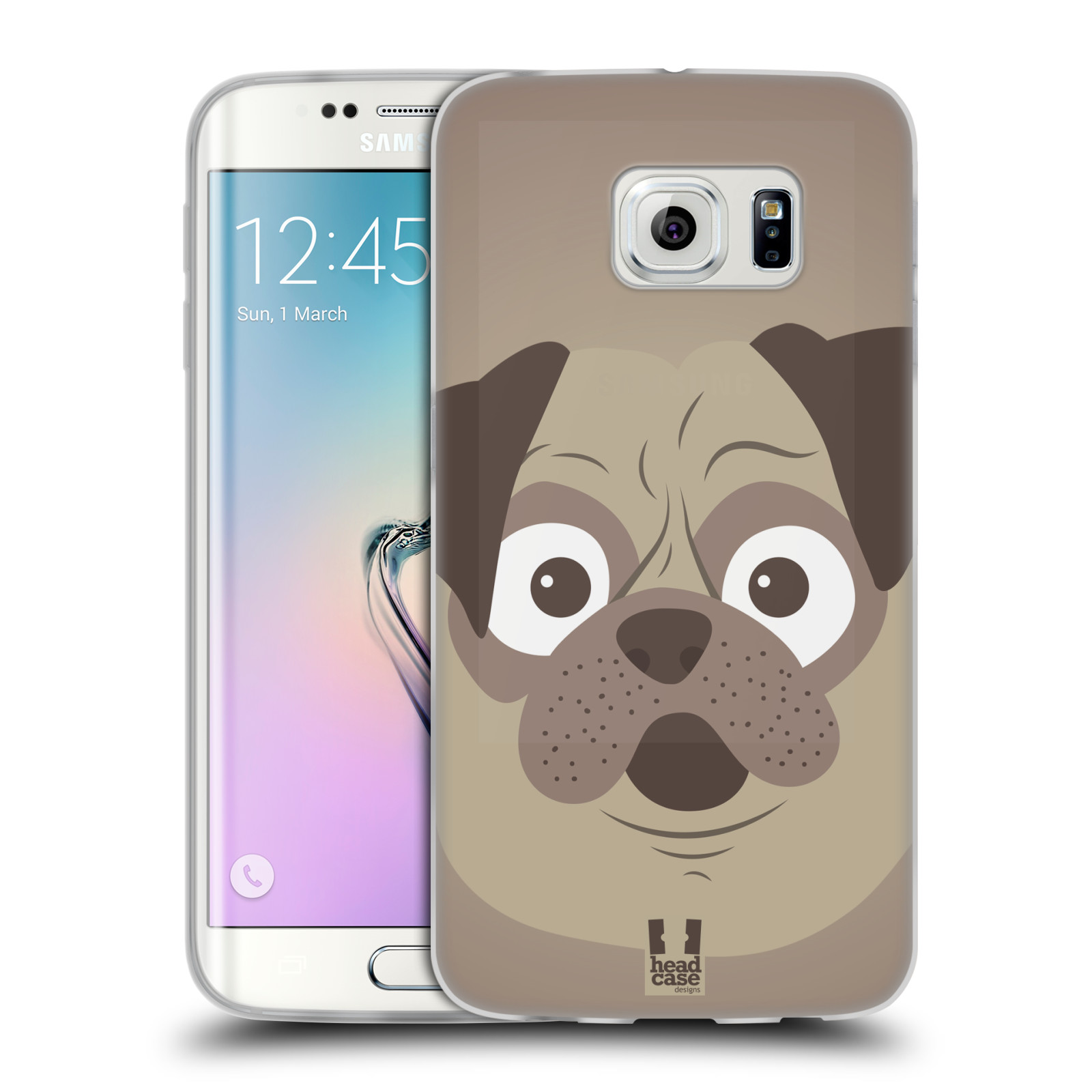 HEAD CASE silikonový obal na mobil Samsung Galaxy S6 EDGE vzor Cartoon Karikatura barevná kreslená zvířátka pes mopsík