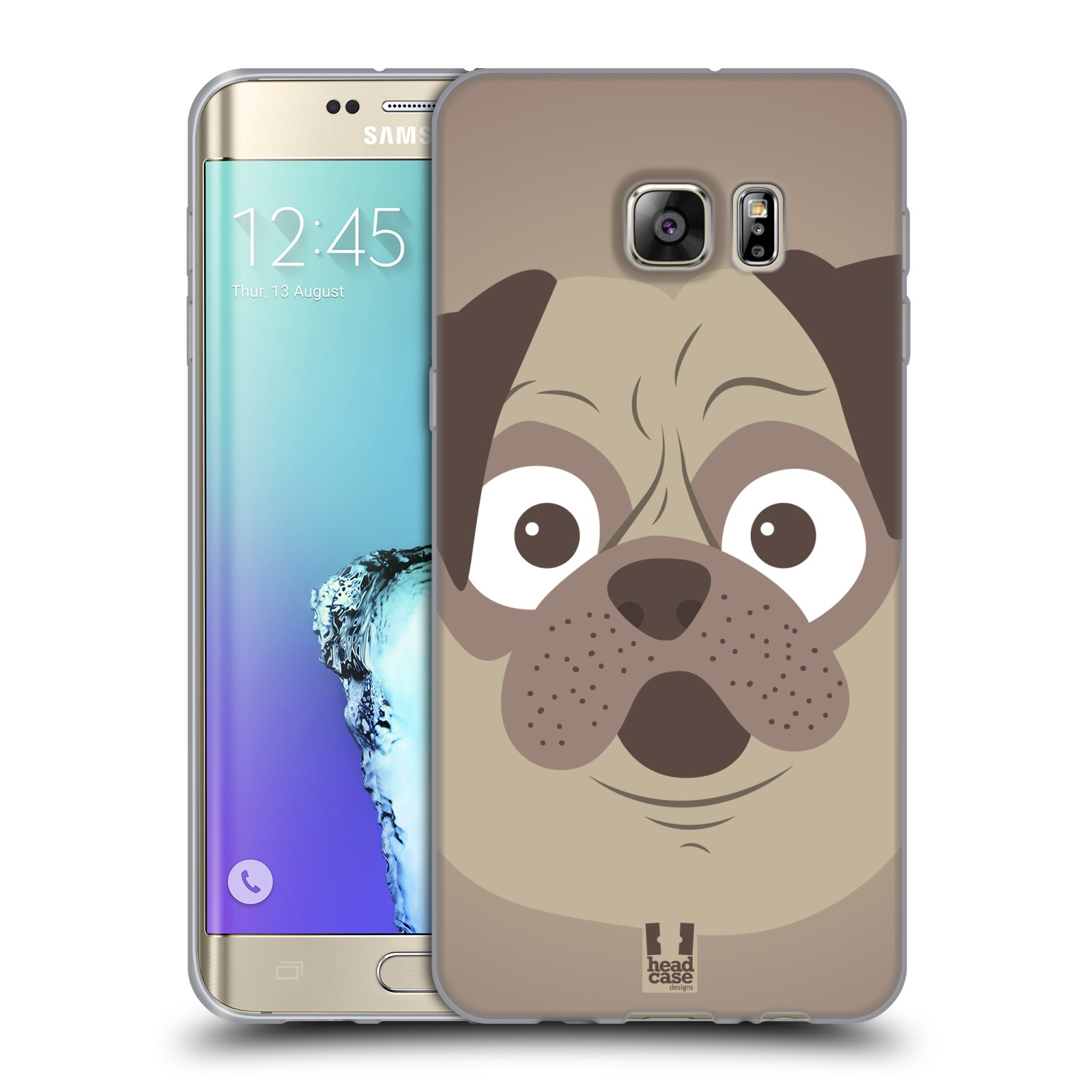 HEAD CASE silikonový obal na mobil Samsung Galaxy S6 EDGE PLUS vzor Cartoon Karikatura barevná kreslená zvířátka pes mopsík