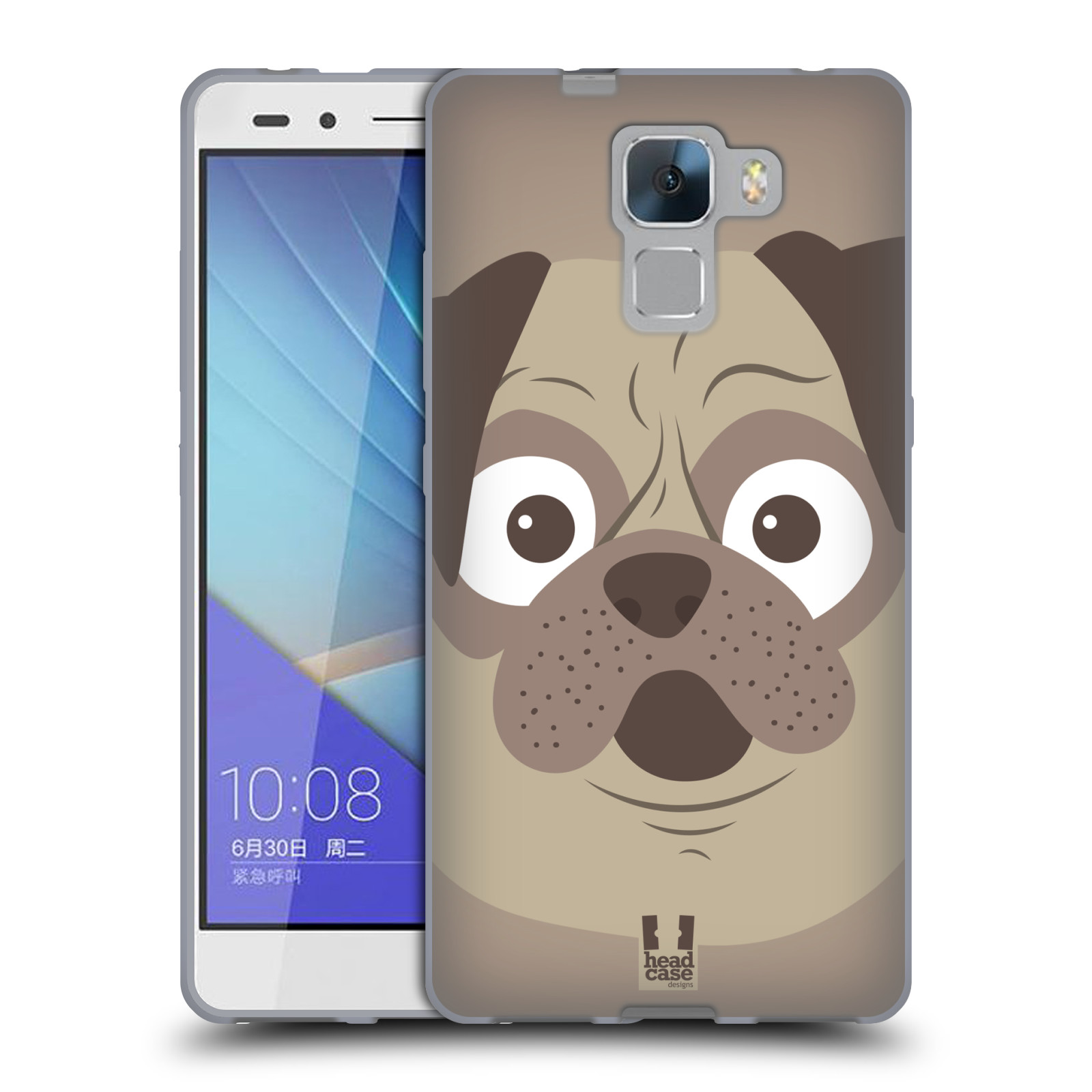 HEAD CASE silikonový obal na mobil HUAWEI HONOR 7 vzor Cartoon Karikatura barevná kreslená zvířátka pes mopsík