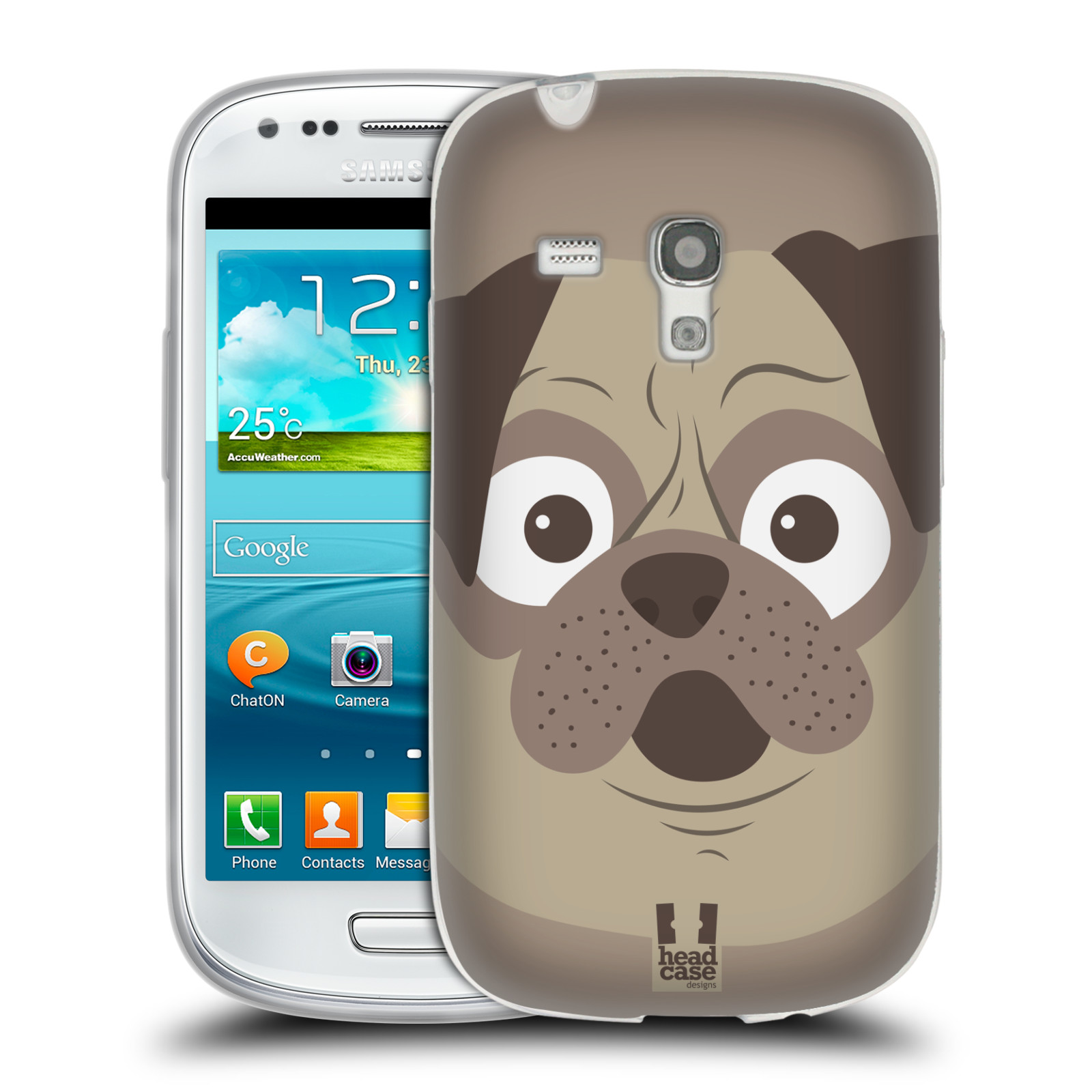 HEAD CASE silikonový obal na mobil Samsung Galaxy S3 MINI i8190 vzor Cartoon Karikatura barevná kreslená zvířátka pes mopsík