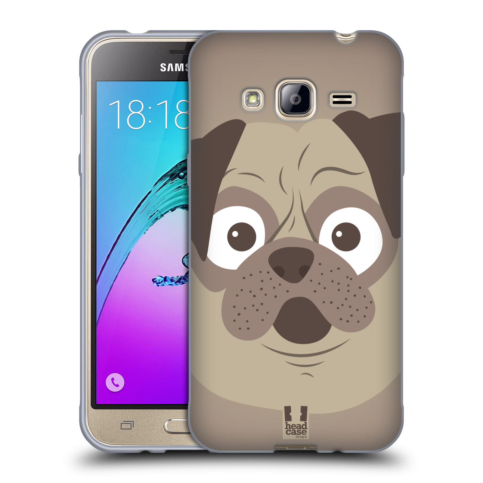 HEAD CASE silikonový obal na mobil Samsung Galaxy J3, J3 2016 vzor Cartoon Karikatura barevná kreslená zvířátka pes mopsík