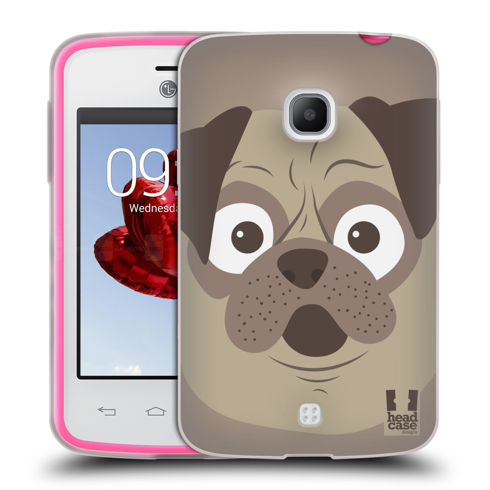 HEAD CASE silikonový obal na mobil LG L30 vzor Cartoon Karikatura barevná kreslená zvířátka pes mopsík
