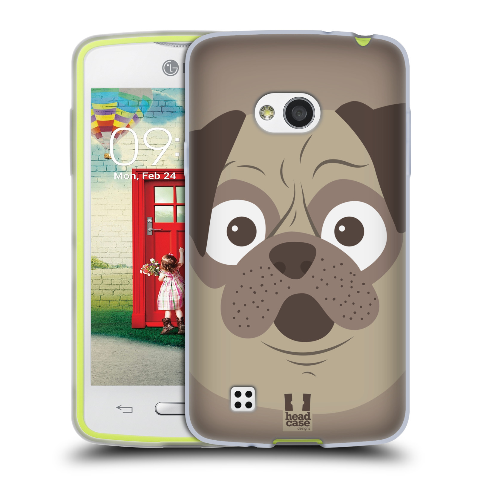 HEAD CASE silikonový obal na mobil LG L50 vzor Cartoon Karikatura barevná kreslená zvířátka pes mopsík