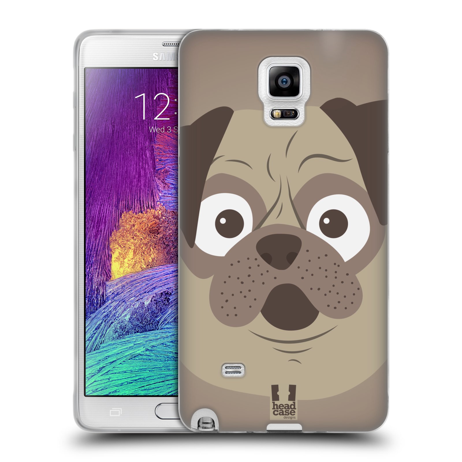 HEAD CASE silikonový obal na mobil Samsung Galaxy Note 4 (N910) vzor Cartoon Karikatura barevná kreslená zvířátka pes mopsík