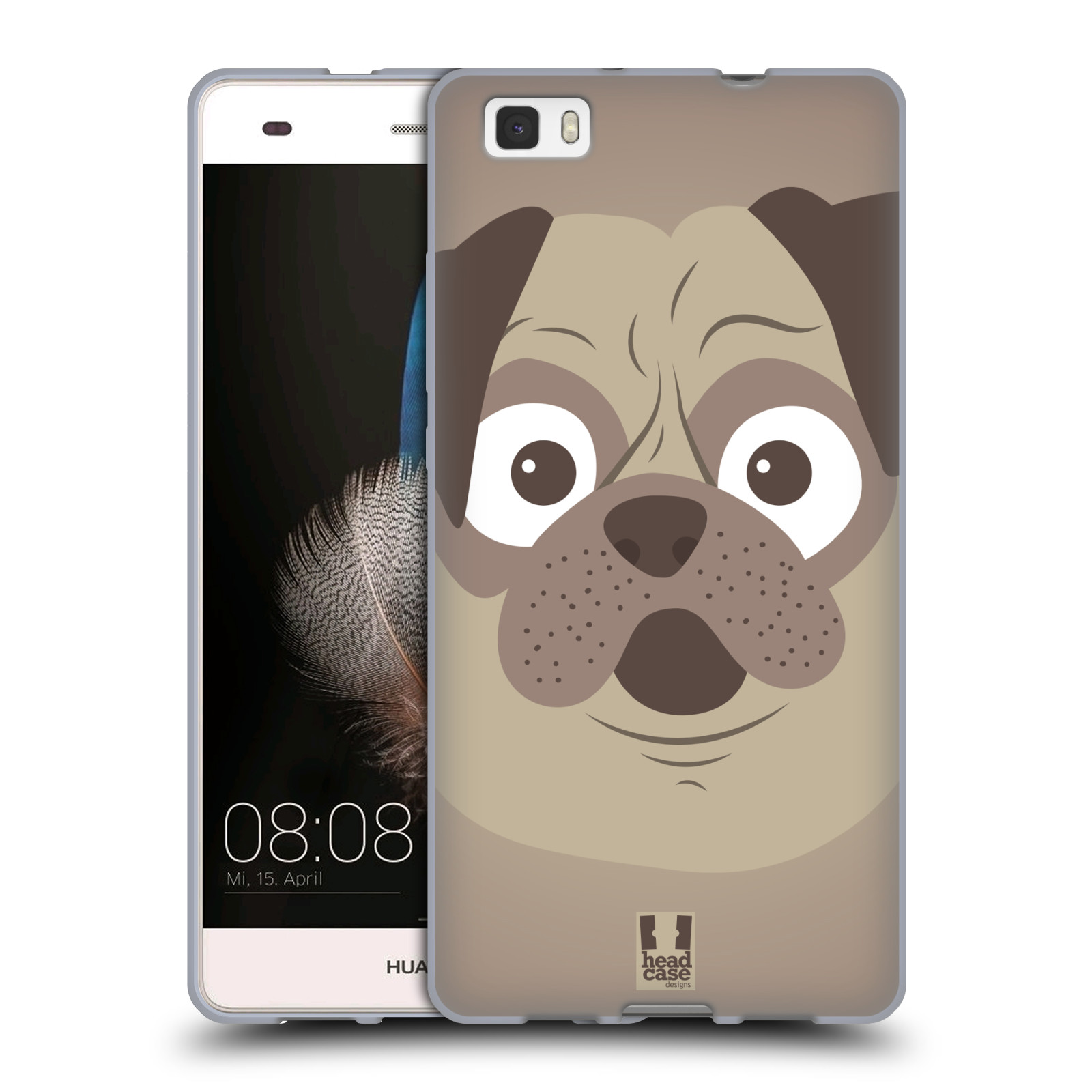 HEAD CASE silikonový obal na mobil HUAWEI P8 LITE vzor Cartoon Karikatura barevná kreslená zvířátka pes mopsík