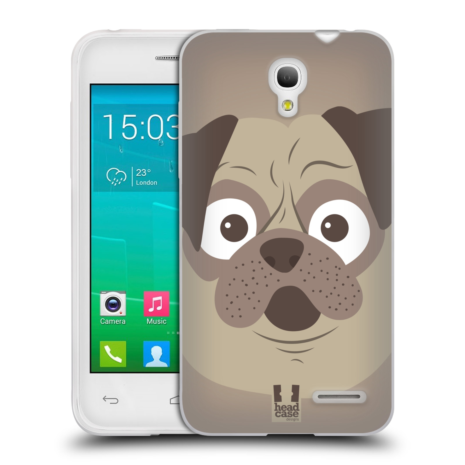 HEAD CASE silikonový obal na mobil Alcatel POP S3 OT-5050Y vzor Cartoon Karikatura barevná kreslená zvířátka pes mopsík