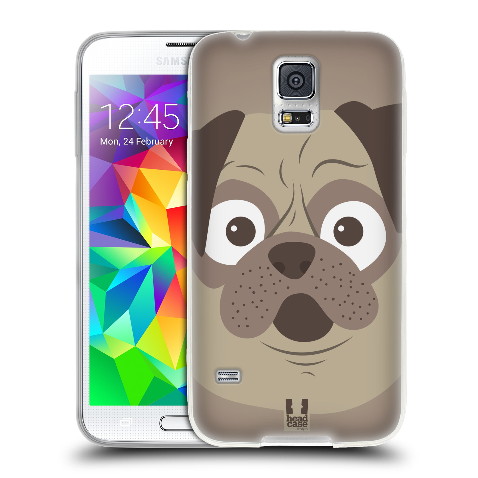 HEAD CASE silikonový obal na mobil Samsung Galaxy S5/S5 NEO vzor Cartoon Karikatura barevná kreslená zvířátka pes mopsík
