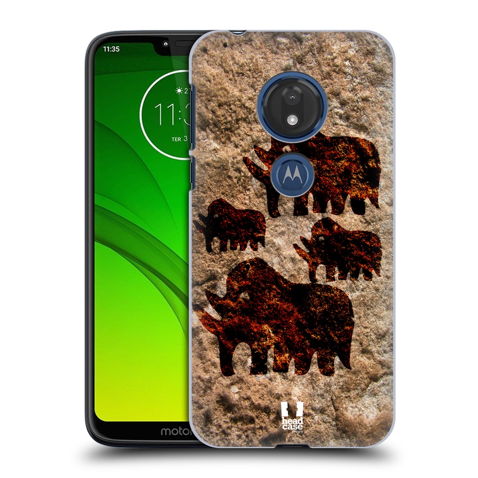 Pouzdro na mobil Motorola Moto G7 Play vzor Pravěké malby MAMUT