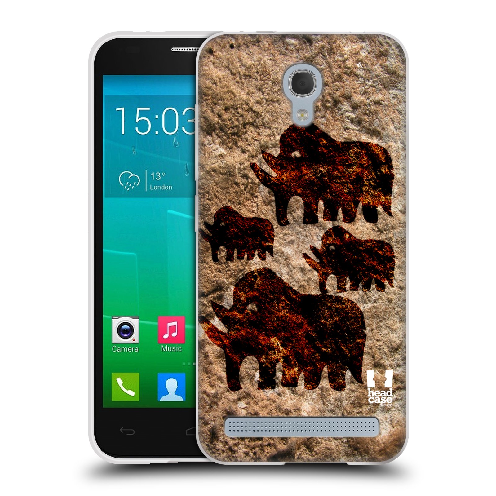 HEAD CASE silikonový obal na mobil Alcatel Idol 2 MINI S 6036Y vzor Pravěké malby MAMUT