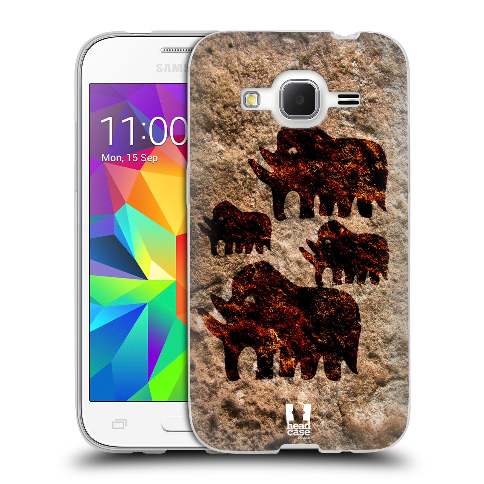 HEAD CASE silikonový obal na mobil Samsung Galaxy Core Prime (G360) vzor Pravěké malby MAMUT