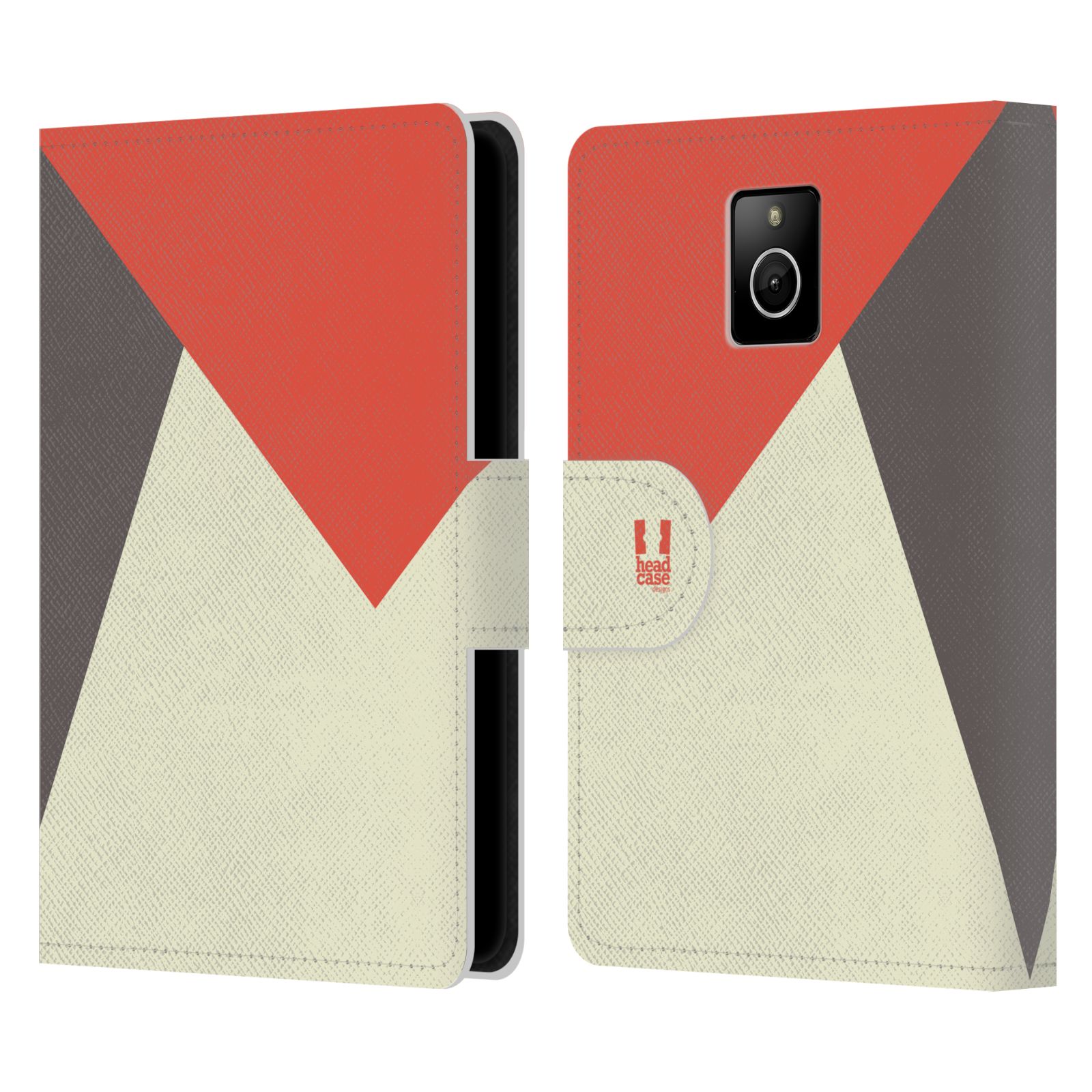 HEAD CASE Flipové pouzdro pro mobil Blackberry PASSPORT barevné tvary červená a šedá COOL