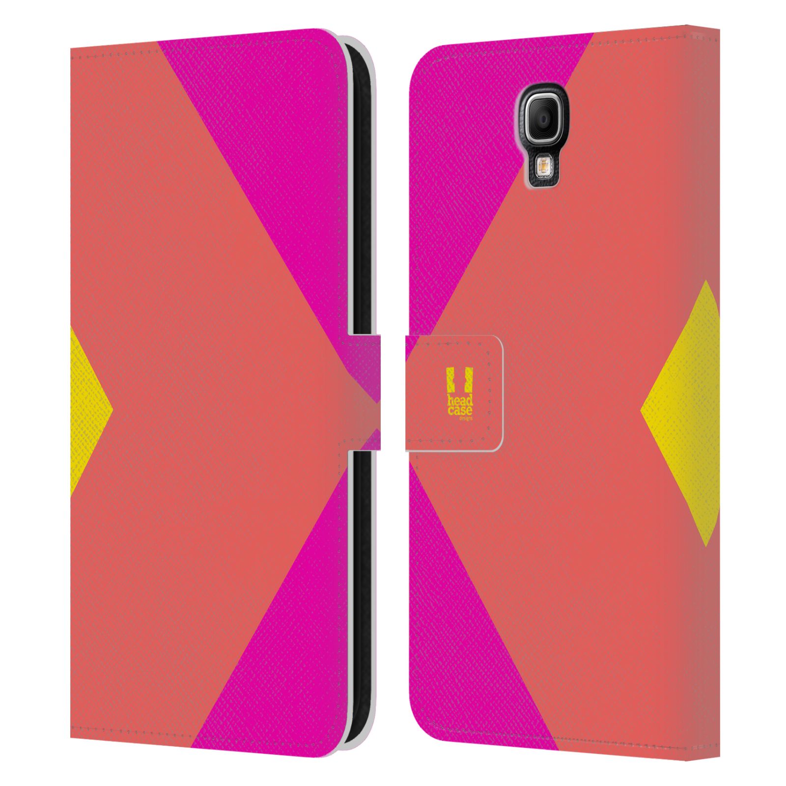 HEAD CASE Flipové pouzdro pro mobil Samsung Galaxy NOTE 3 NEO barevné tvary růžová korál